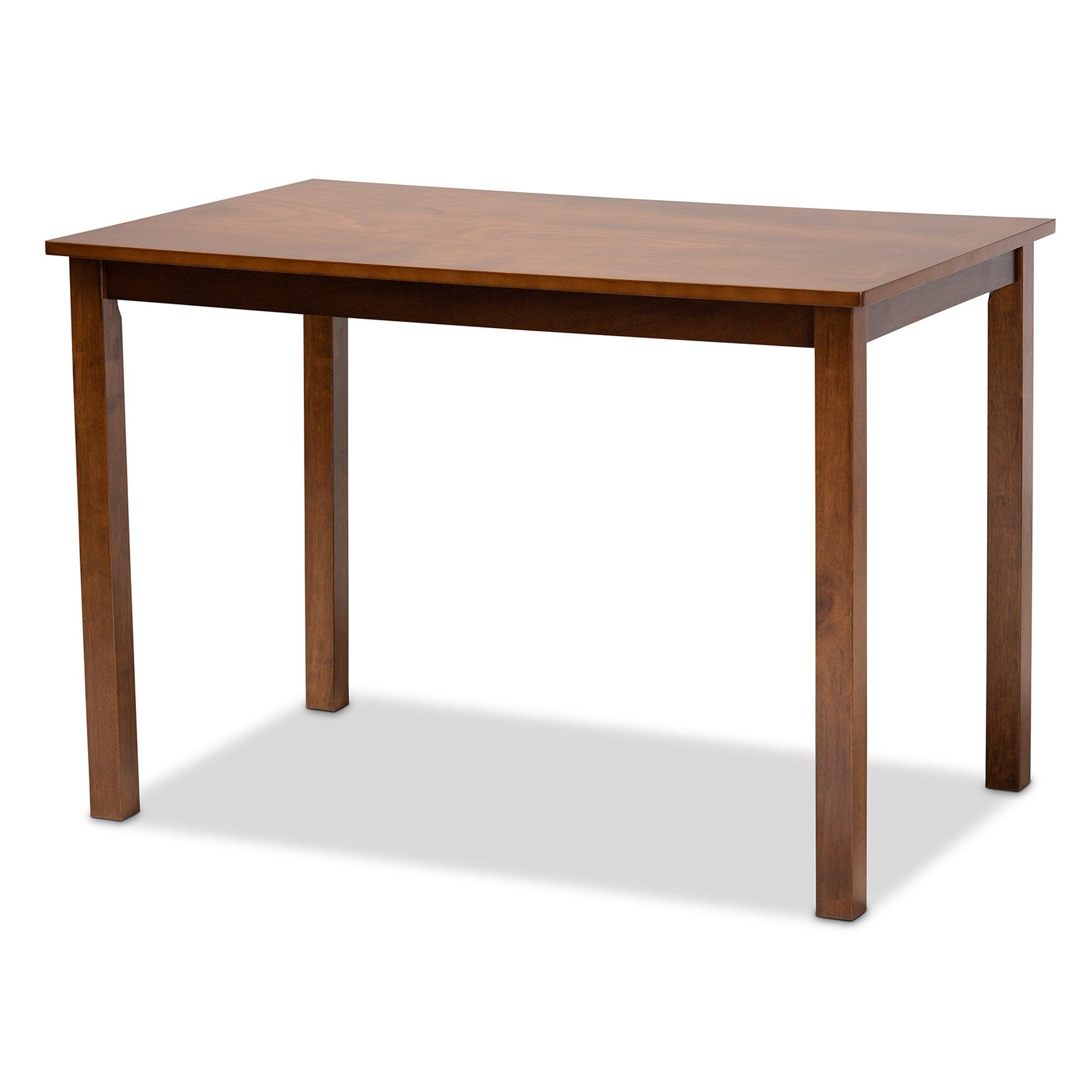 Mirna Modern and Contemporary Fabric Upholstered and Finished Wood 5-Piece Dining Set
