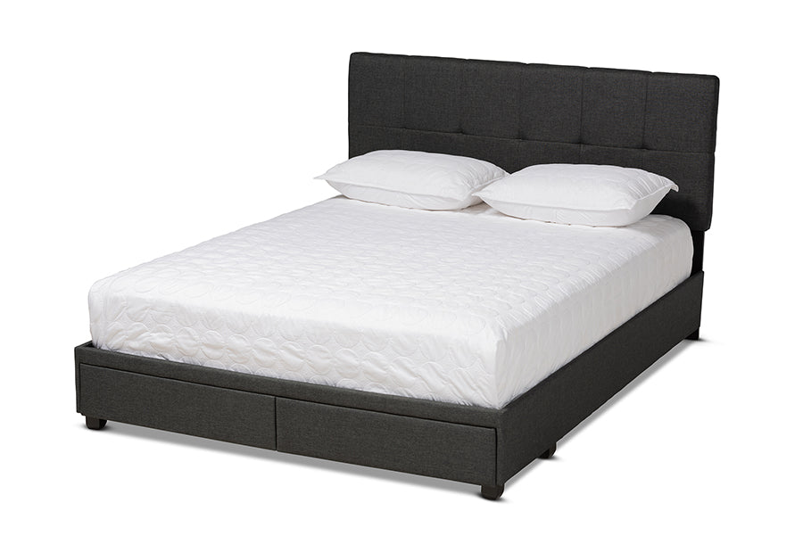 Netti Fabric Upholstered 2-Drawer Platform Storage Bed