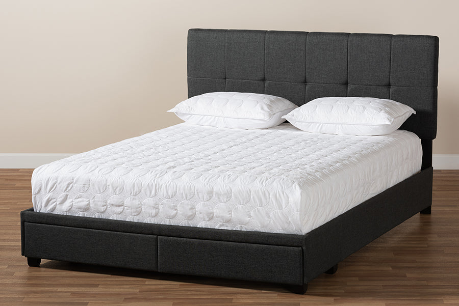 Netti Fabric Upholstered 2-Drawer Platform Storage Bed