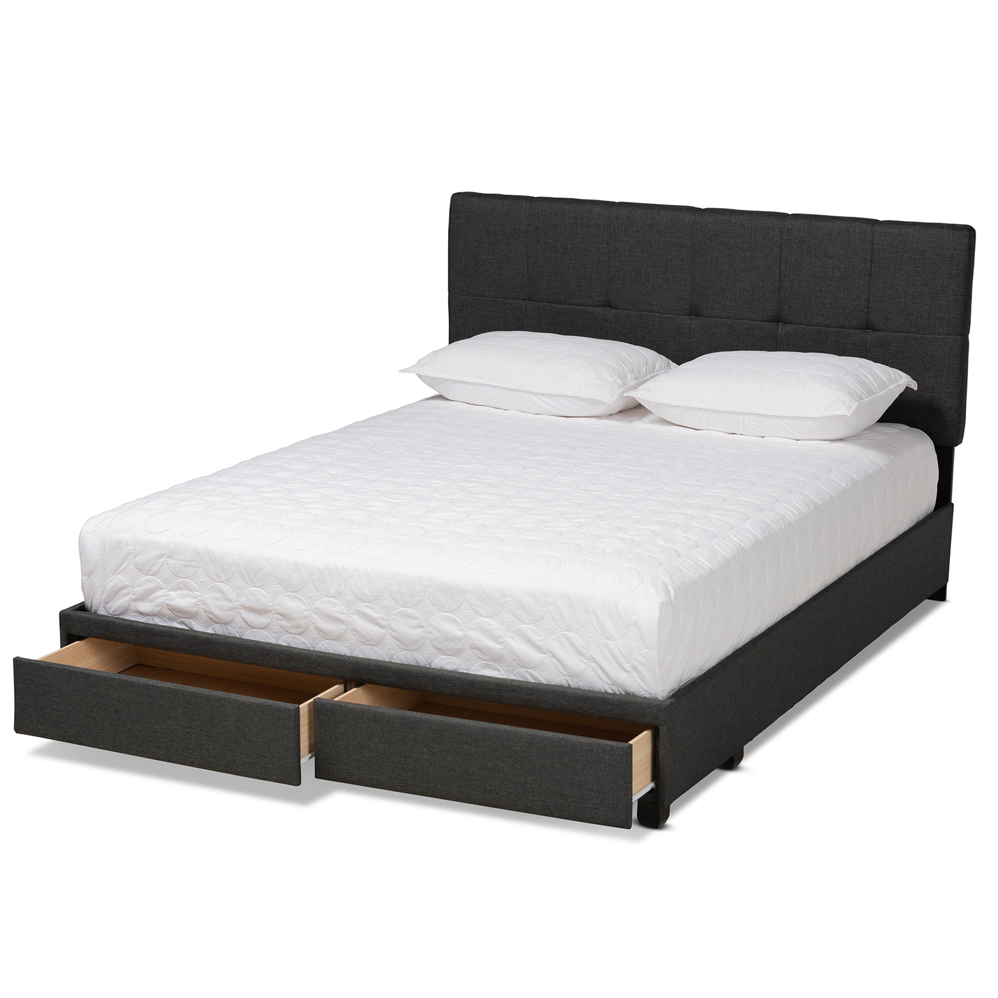 Netti Fabric Upholstered 2-Drawer Platform Storage Bed