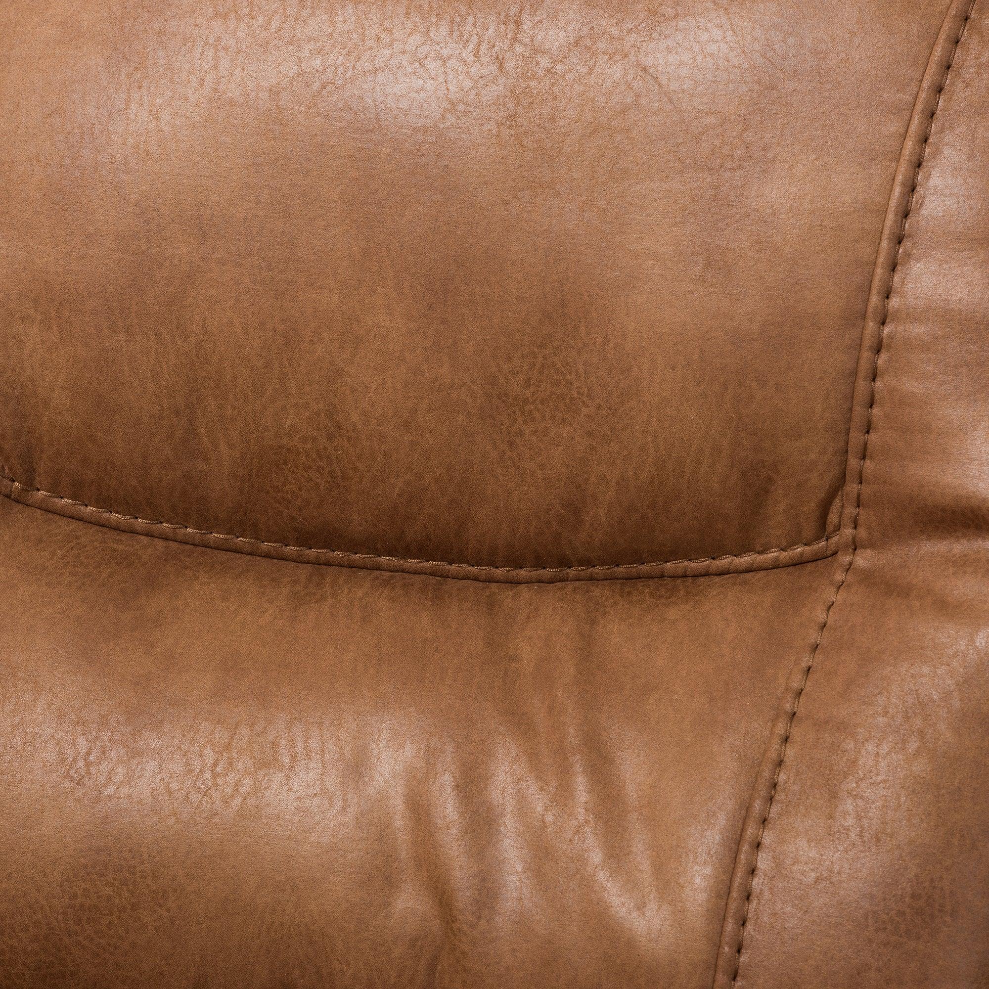 Mistral Modern and Contemporary Light Palomino Suede 6-Piece Sectional with Recliners Corner Lounge Suite