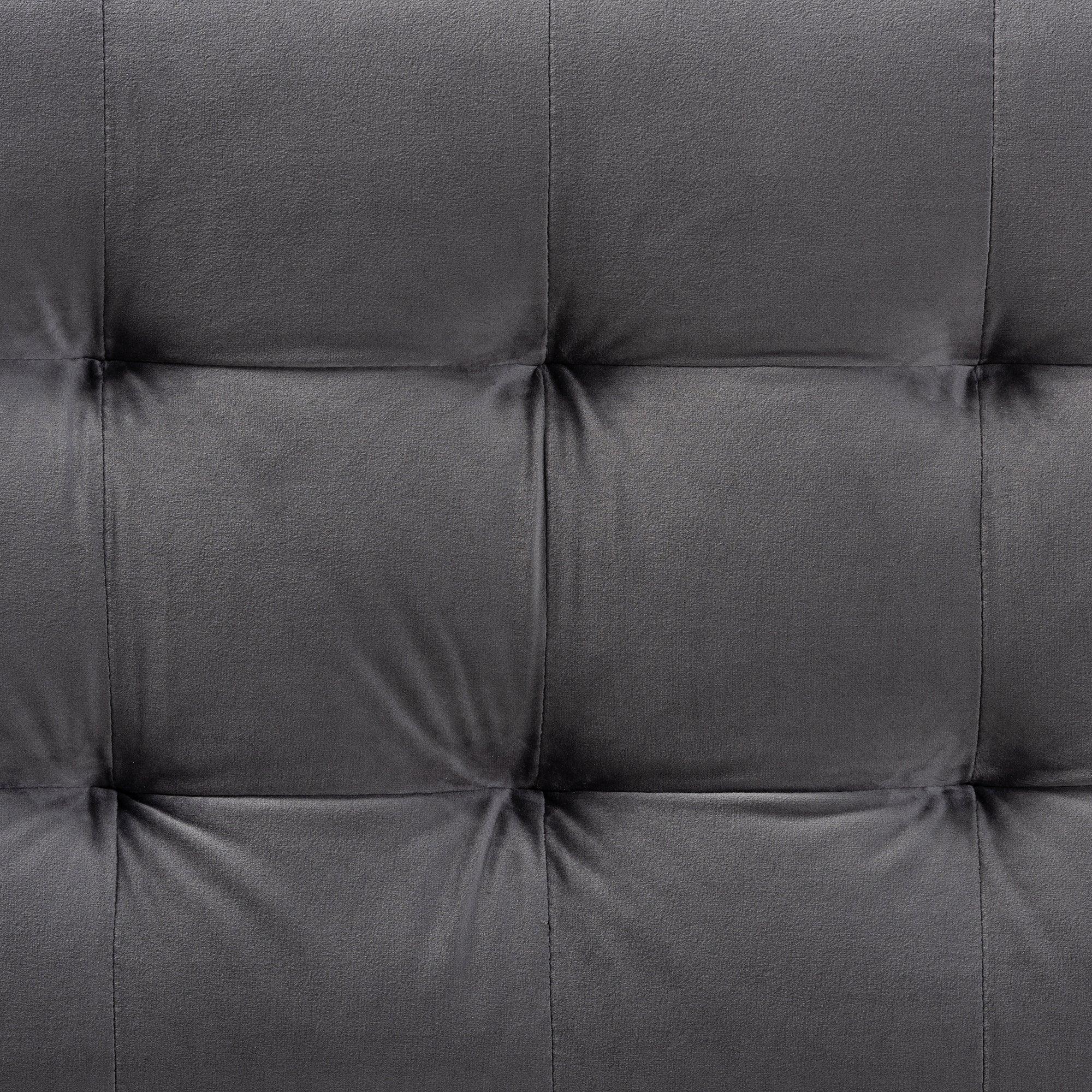 Roanoke Modern and Contemporary Velvet Fabric Upholstered Grid-Tufted Storage Ottoman