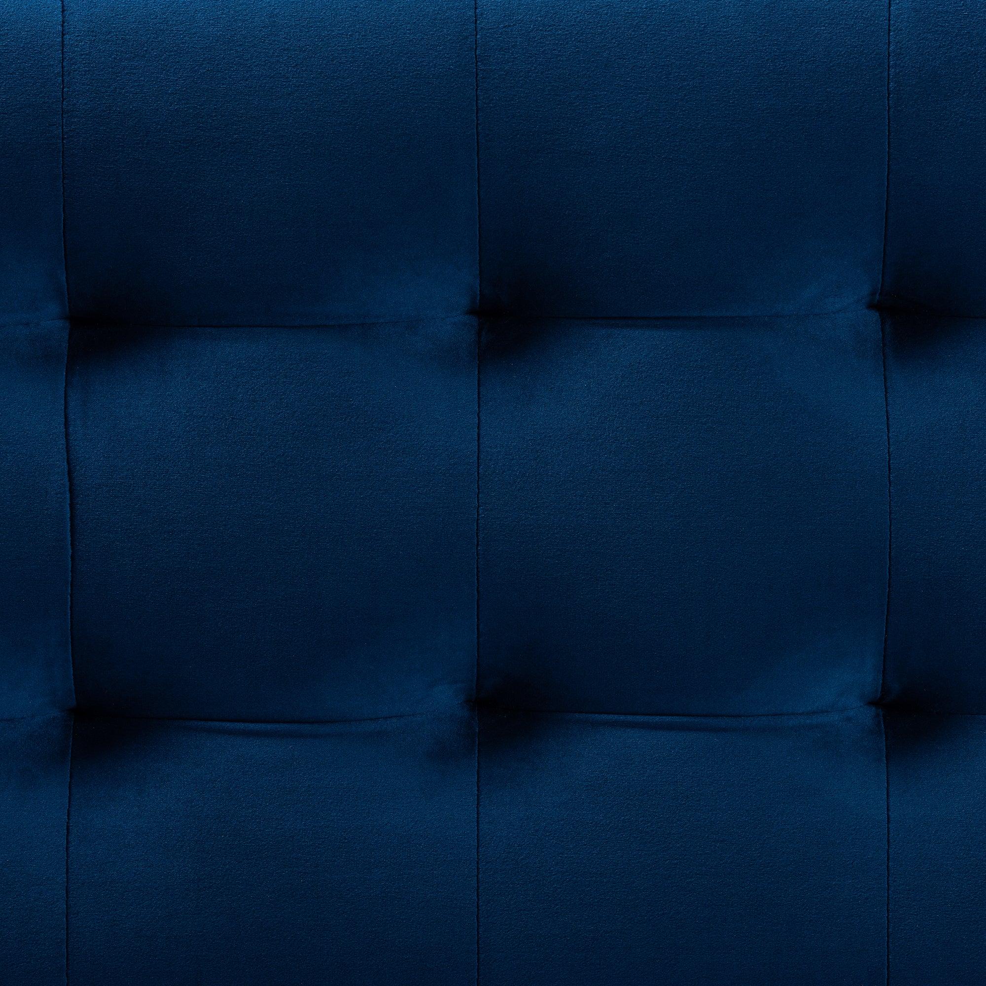 Roanoke Modern and Contemporary Velvet Fabric Upholstered Grid-Tufted Storage Ottoman