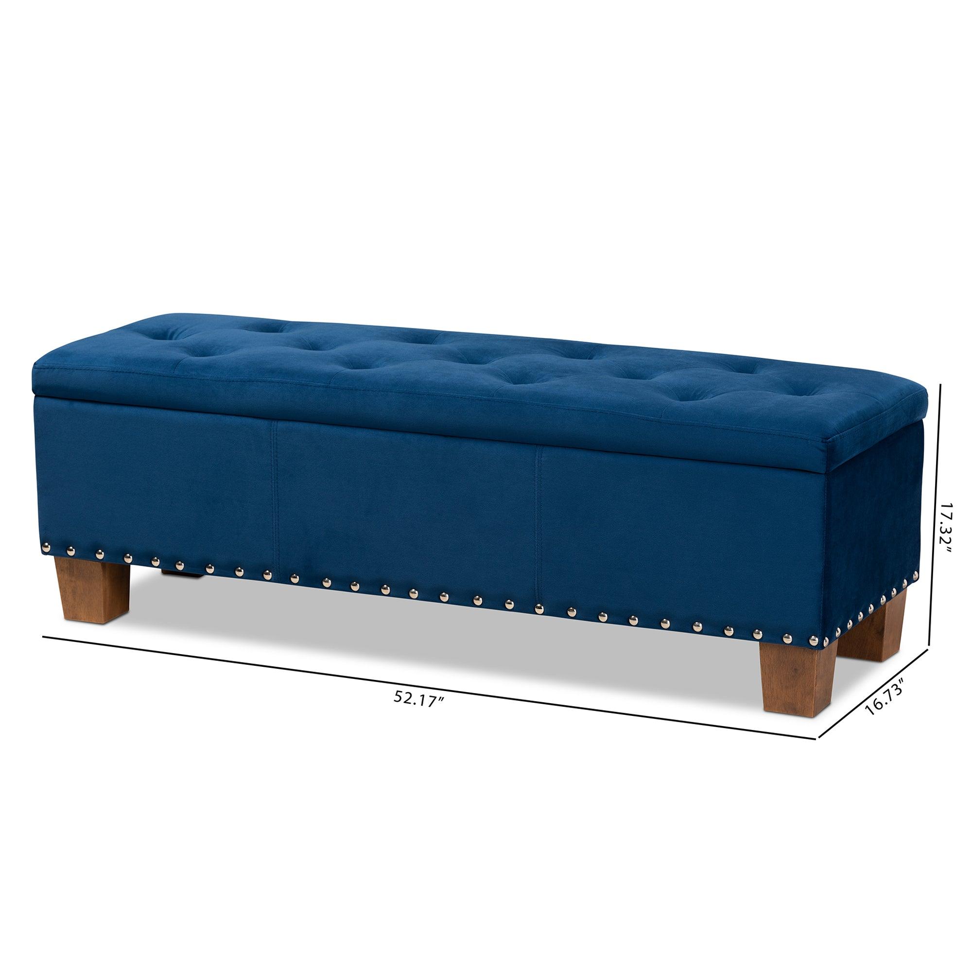 Hannah Modern and Contemporary Velvet Fabric Upholstered Button-Tufted Storage Ottoman