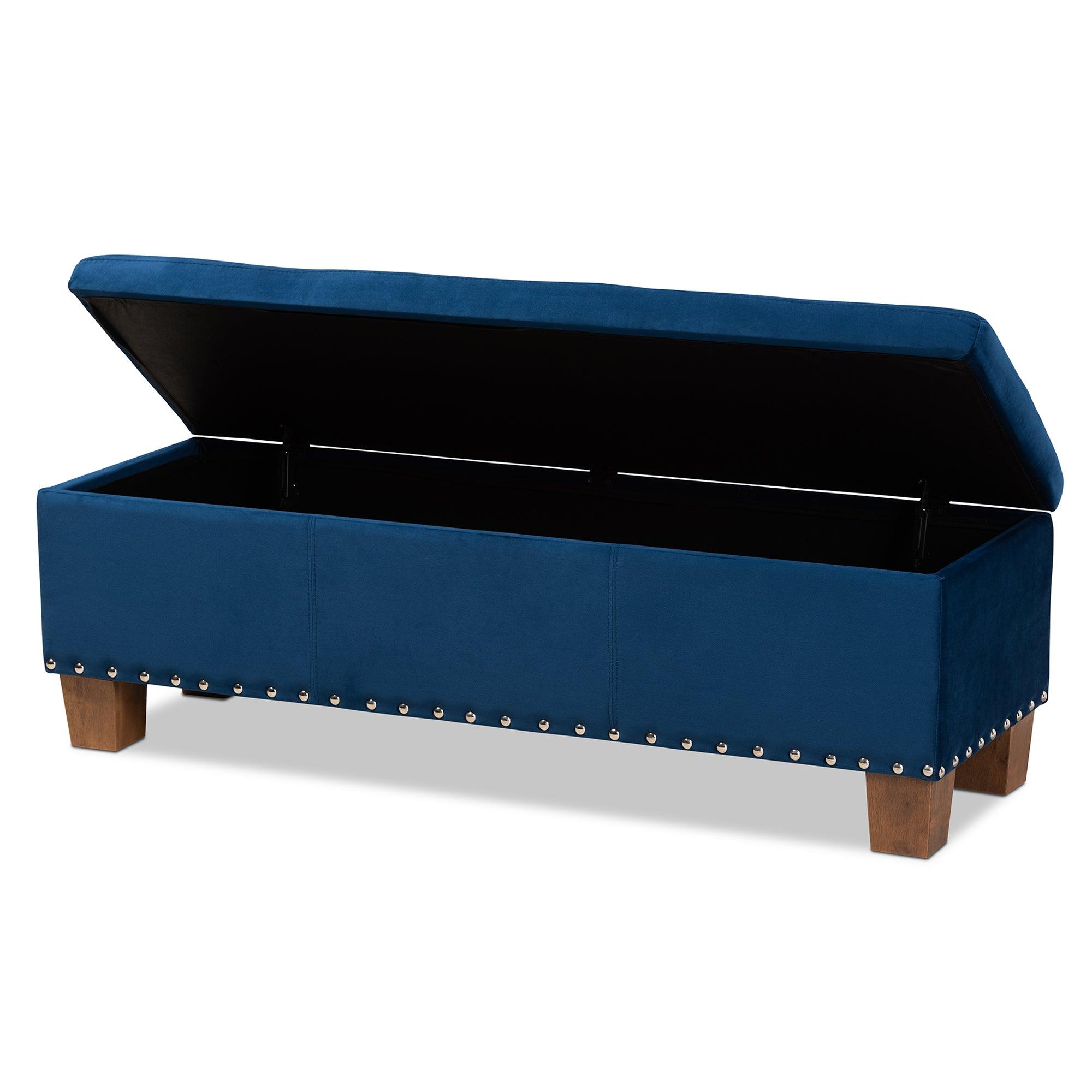 Hannah Modern and Contemporary Velvet Fabric Upholstered Button-Tufted Storage Ottoman