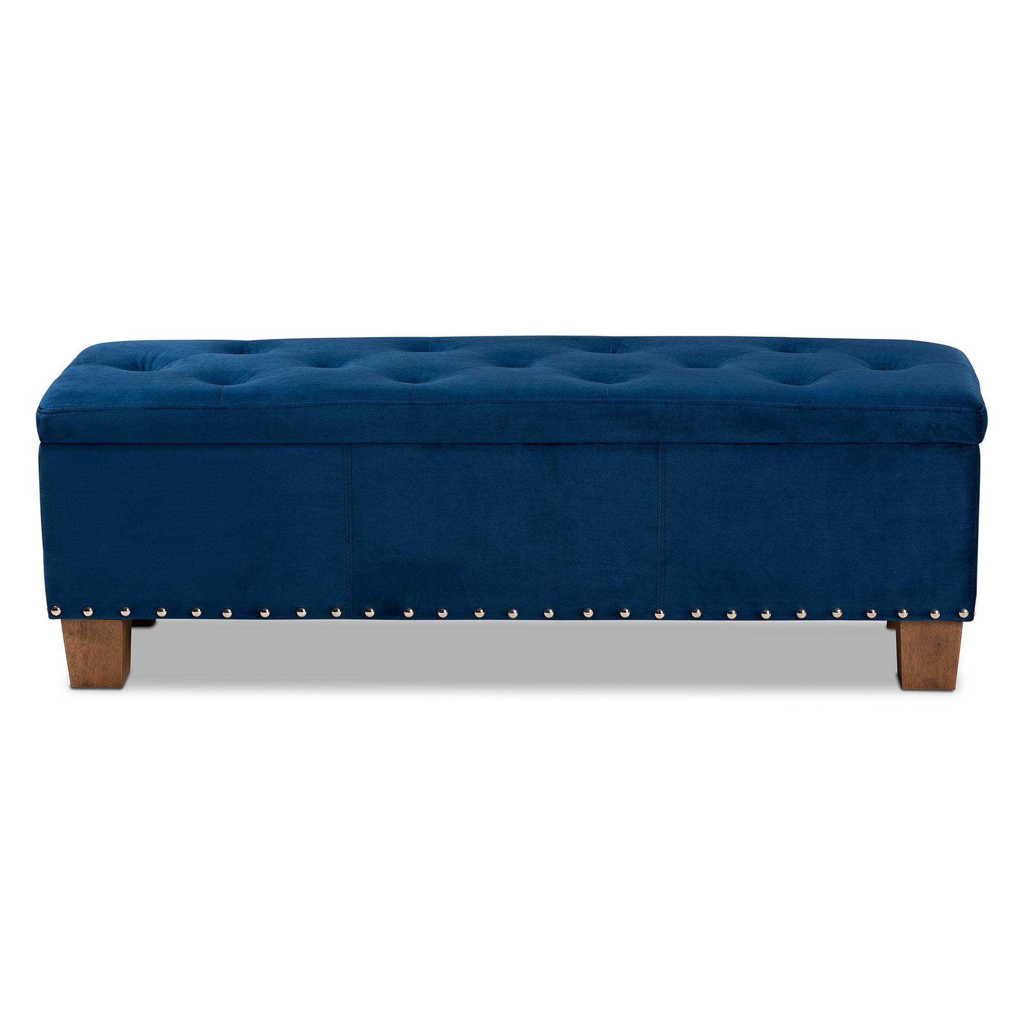 Hannah Modern and Contemporary Velvet Fabric Upholstered Button-Tufted Storage Ottoman