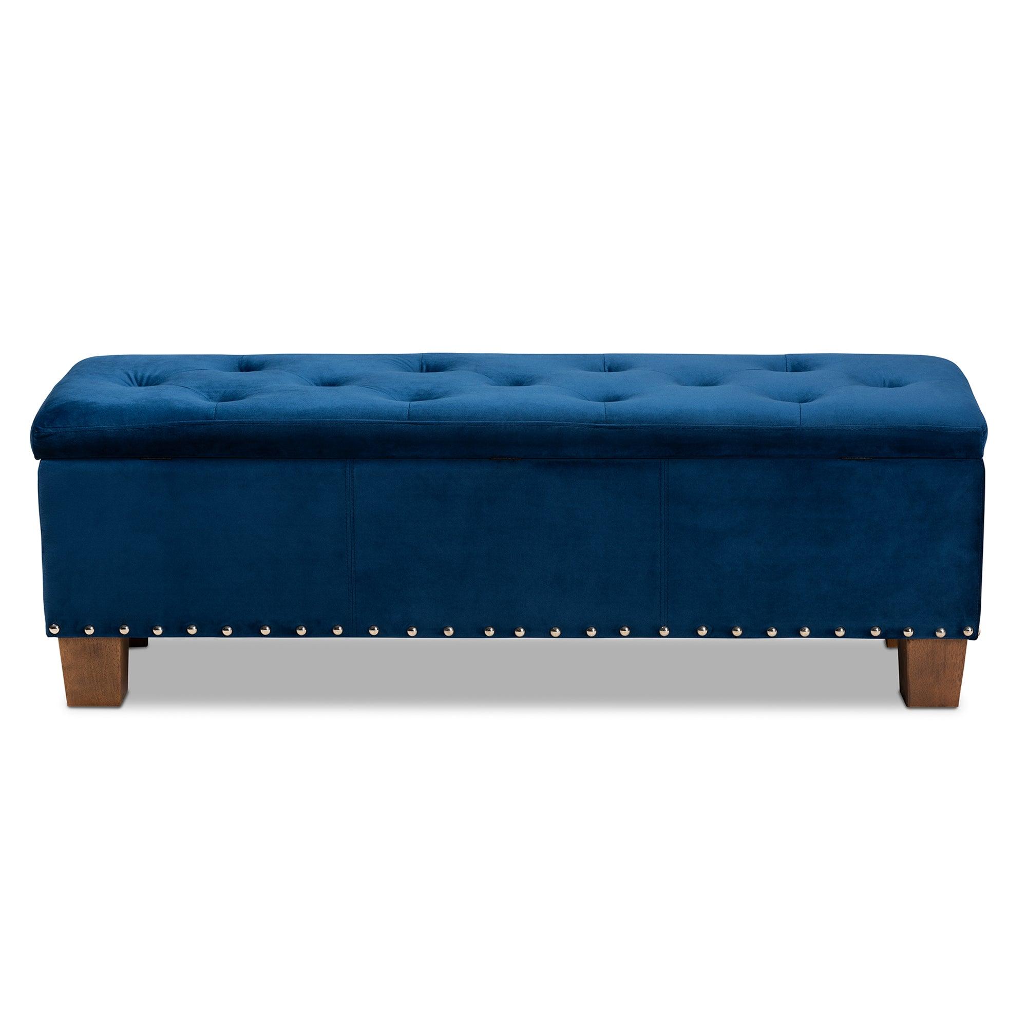 Hannah Modern and Contemporary Velvet Fabric Upholstered Button-Tufted Storage Ottoman