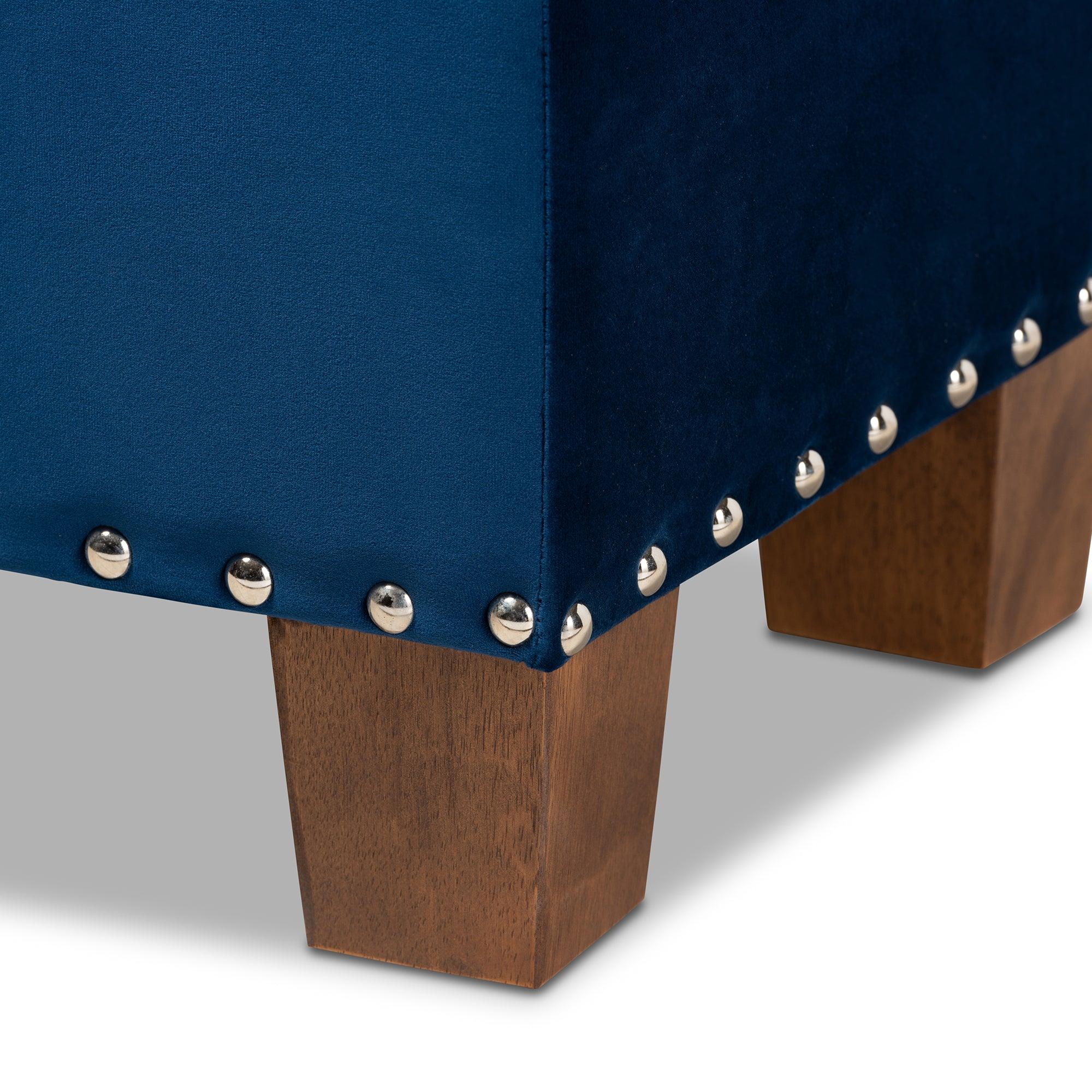 Hannah Modern and Contemporary Velvet Fabric Upholstered Button-Tufted Storage Ottoman
