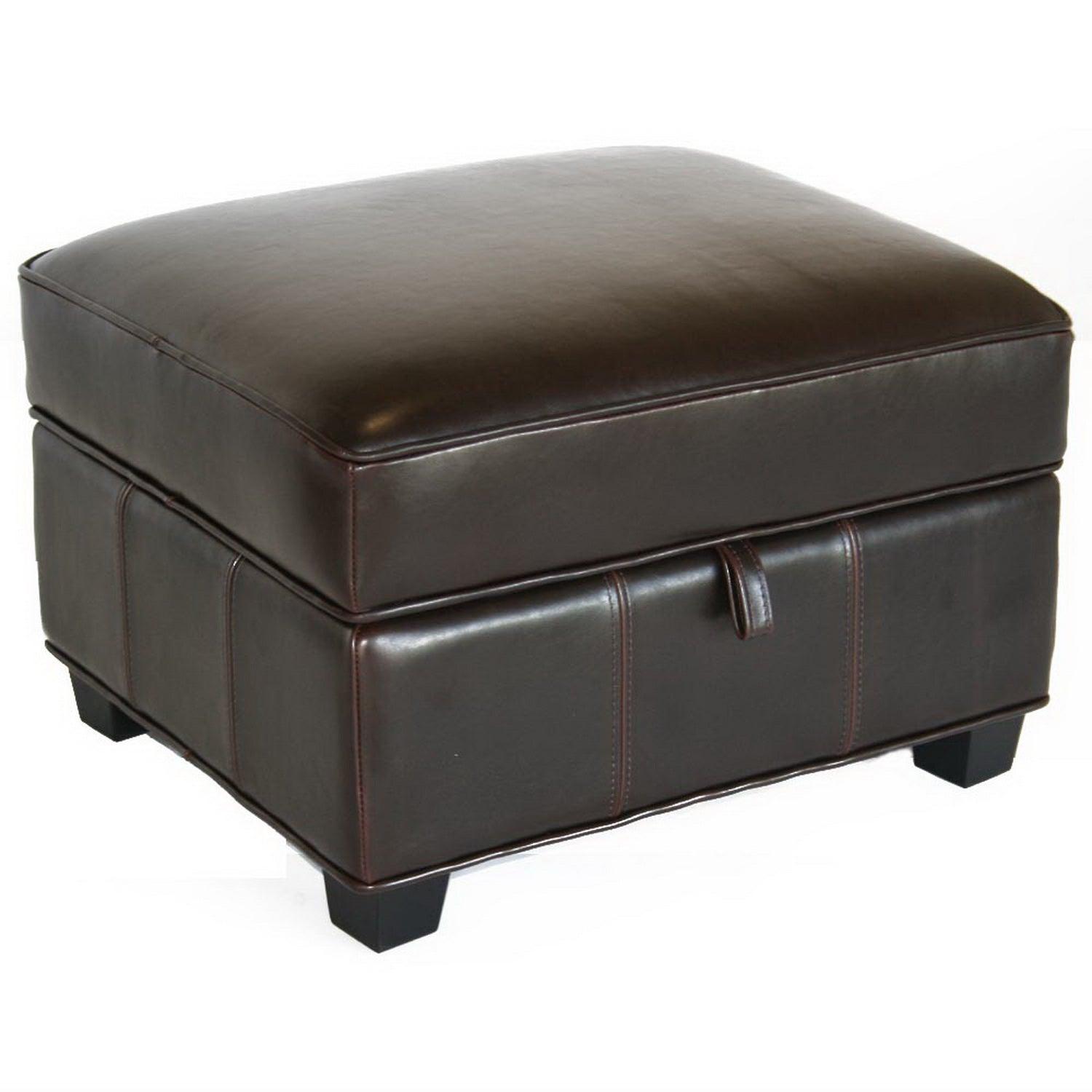 Agustus Leather Storage Ottoman