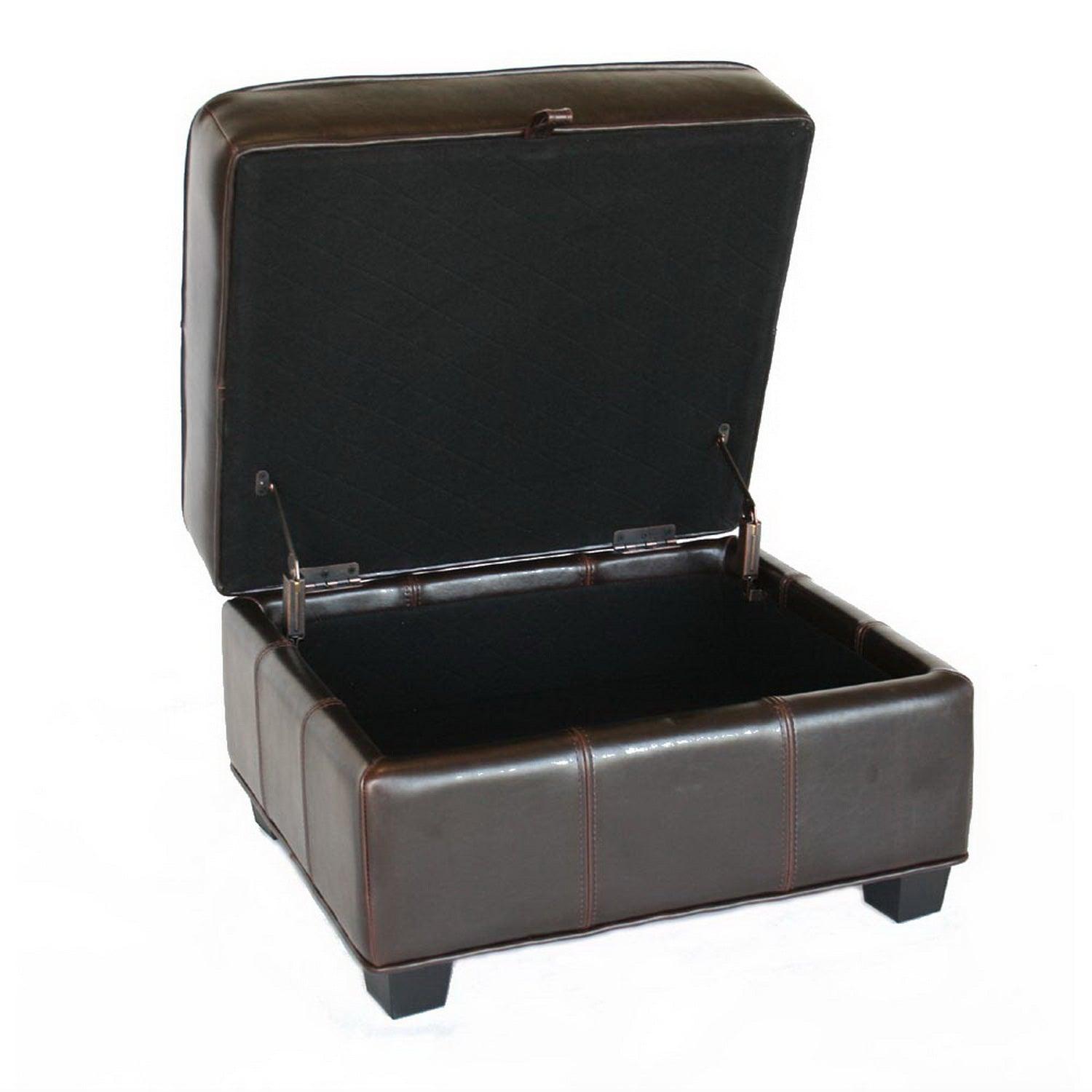 Agustus Leather Storage Ottoman
