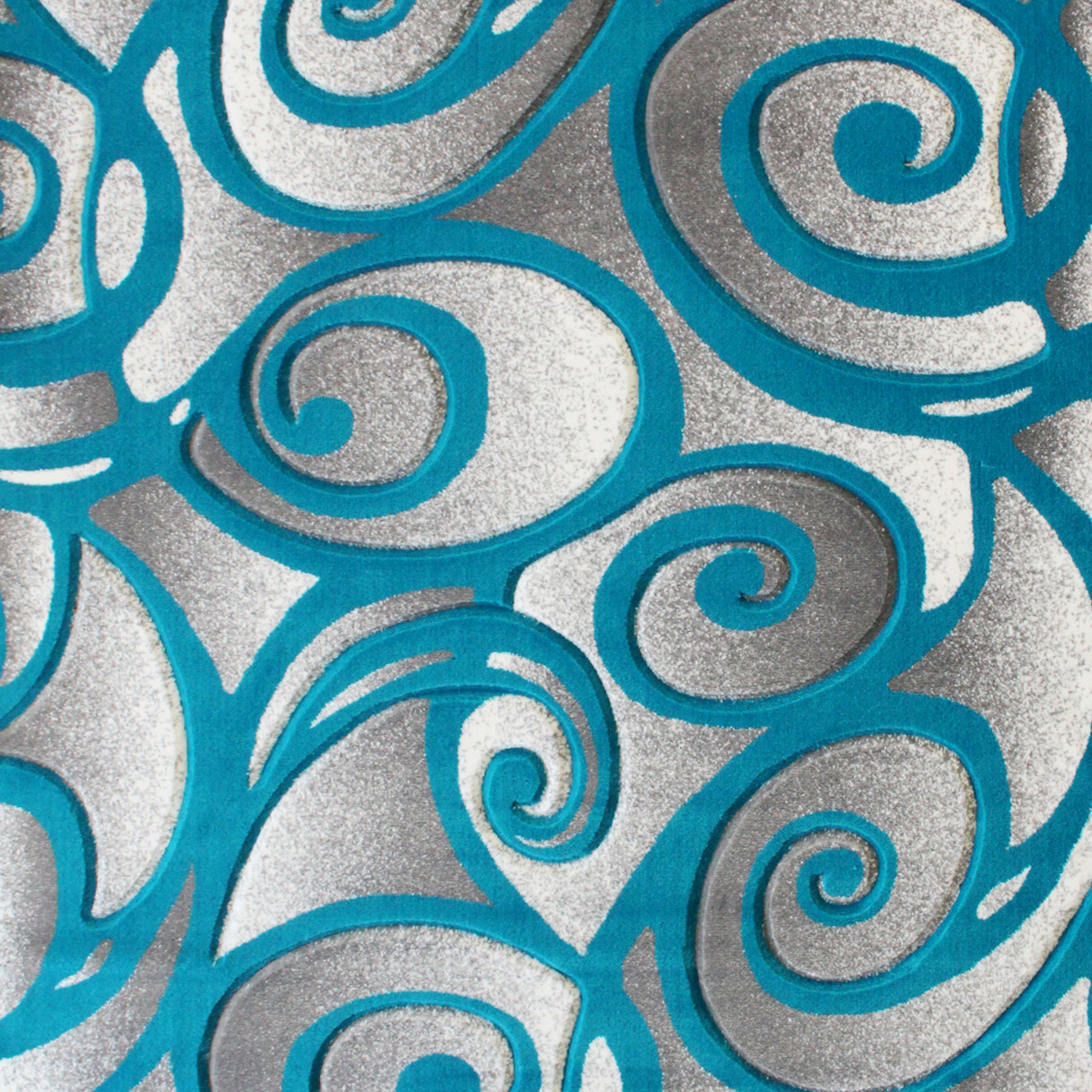 Willow Collection Modern High-Low Pile Swirled Area Rug - Olefin Accent Rug - Entryway, Bedroom, Living Room-Area Rug-Flash Furniture-Wall2Wall Furnishings