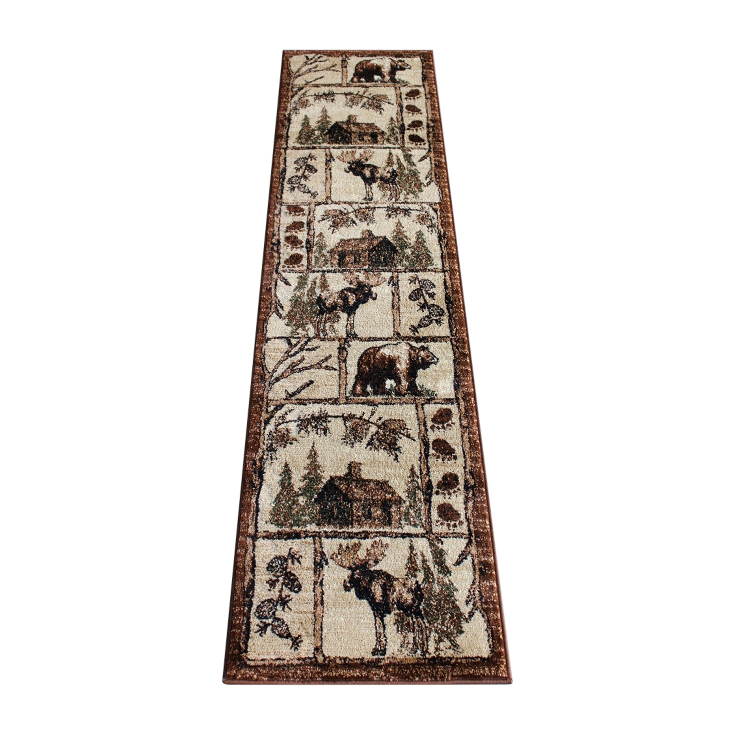 Vale Collection Rustic Wildlife Themed Area Rug - Olefin Rug with Jute Backing - Entryway, Living Room, or Bedroom
