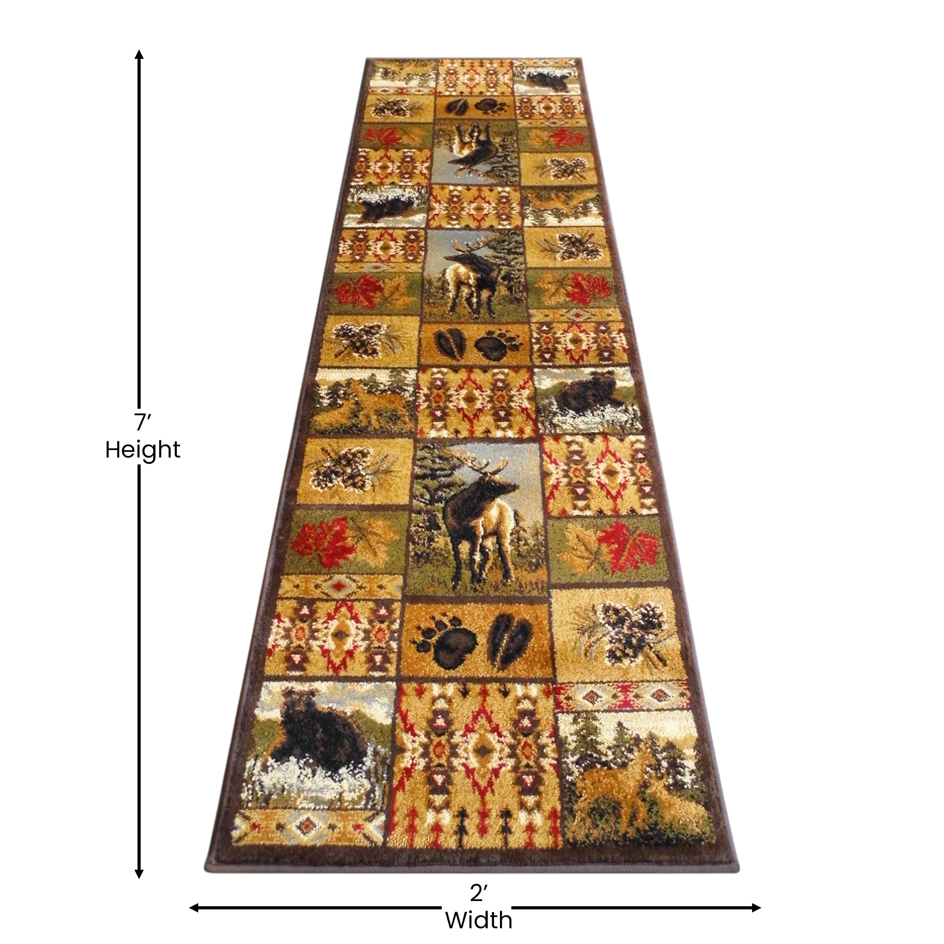 Gaylord Collection Wilderness Area Rug with Jute Backing for Indoor Use