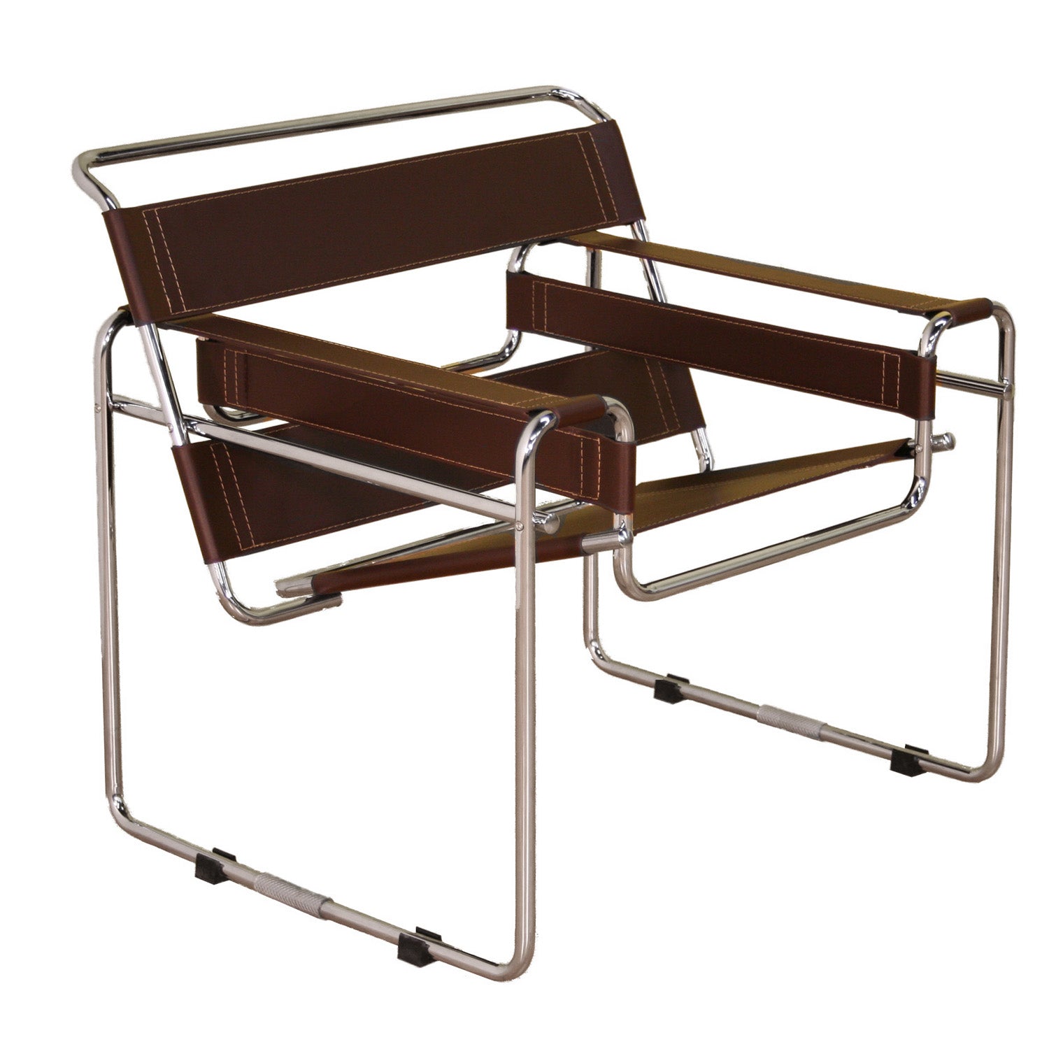 Jericho Leather Mid-Century Modern Accent Chair