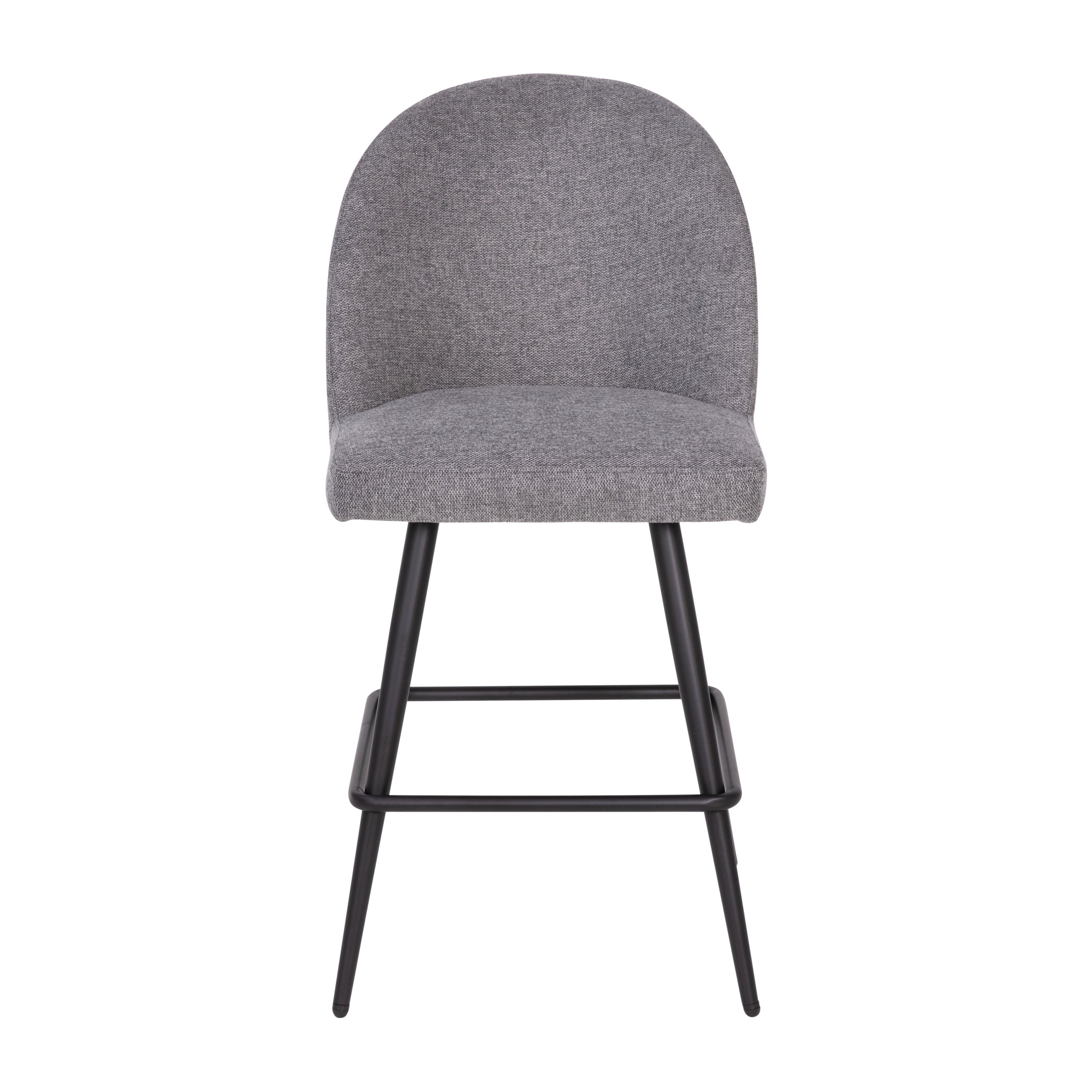 Lyla Set of 2 Commercial Modern Armless Counter Stools with Contoured Backrests, Steel Frames and Footrests-Set of 2