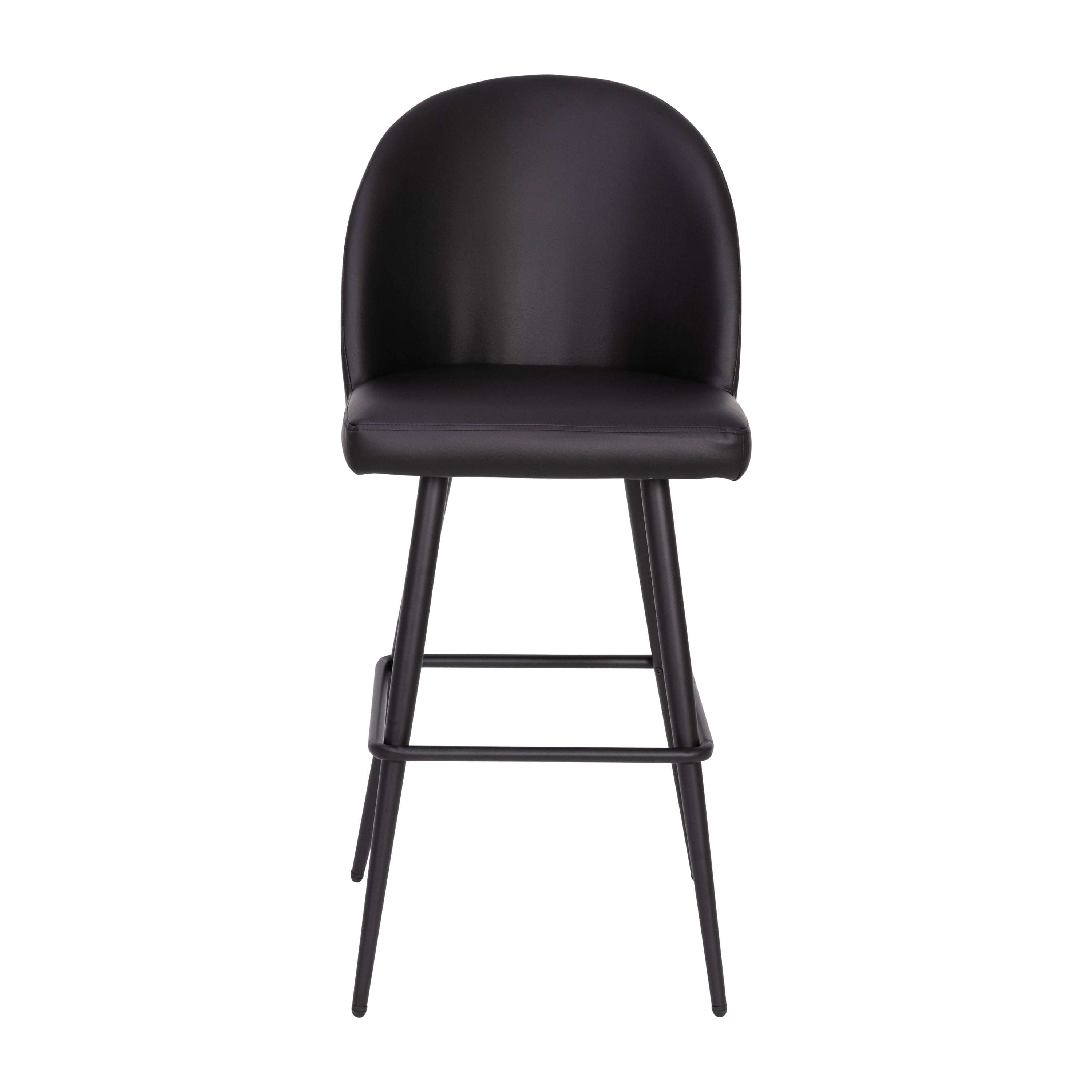 Lyla Modern Armless Barstools with Contoured Backrest, Steel Frame and Integrated Footrest - Set of 2