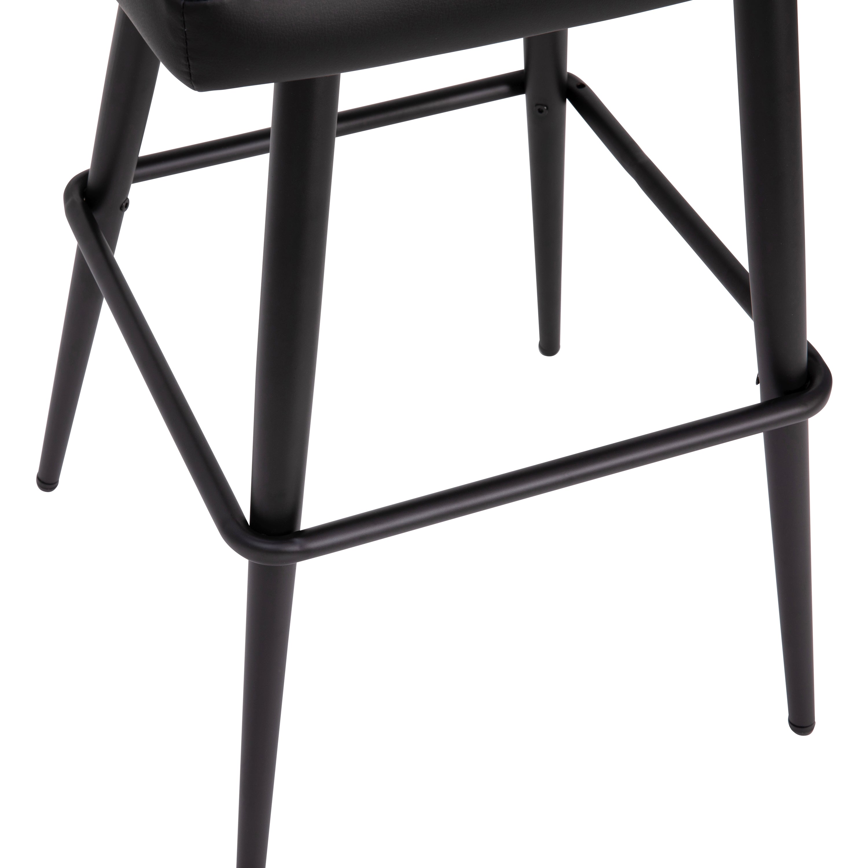 Lyla Modern Armless Barstools with Contoured Backrest, Steel Frame and Integrated Footrest - Set of 2