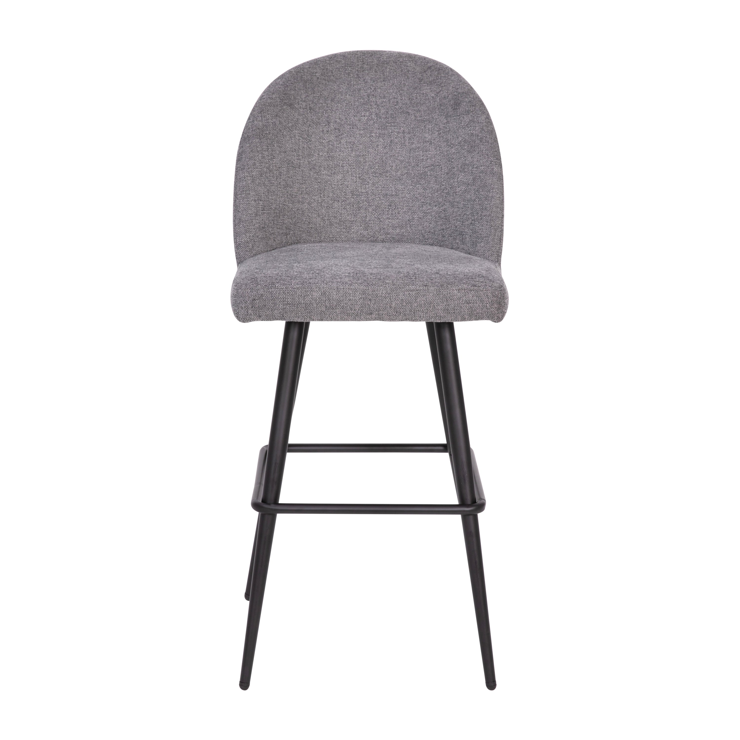 Lyla Modern Armless Barstools with Contoured Backrest, Steel Frame and Integrated Footrest - Set of 2