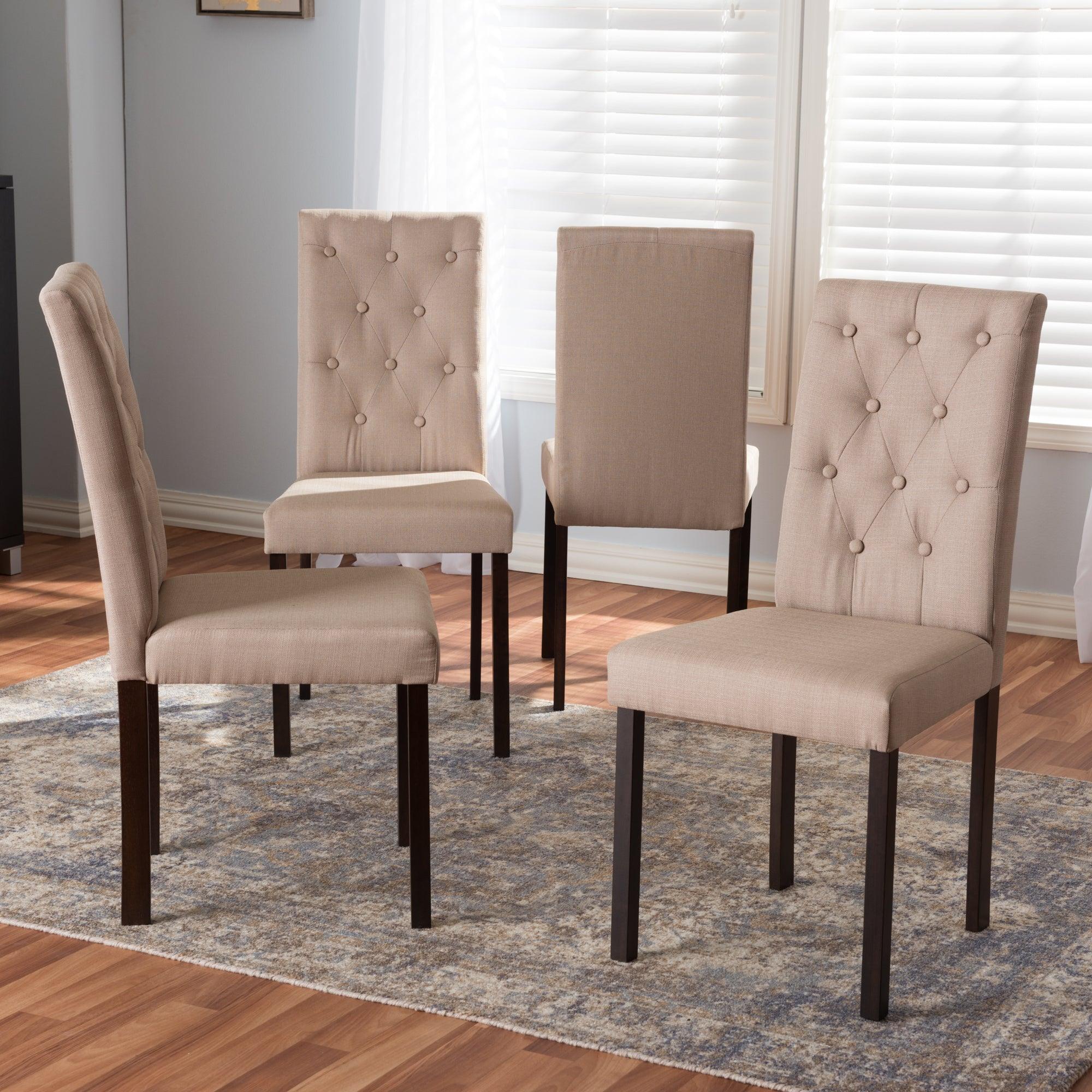 Gardner Modern and Contemporary Finished Fabric Upholstered Dining Chair (Set of 4)