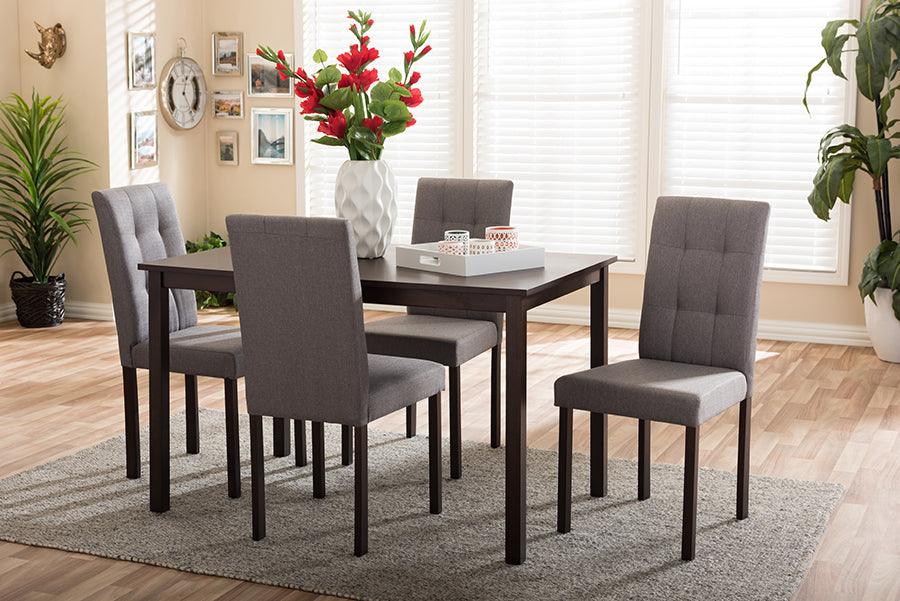 Andrew Modern and Contemporary 5-Piece Fabric Upholstered Grid-tufting Dining Set