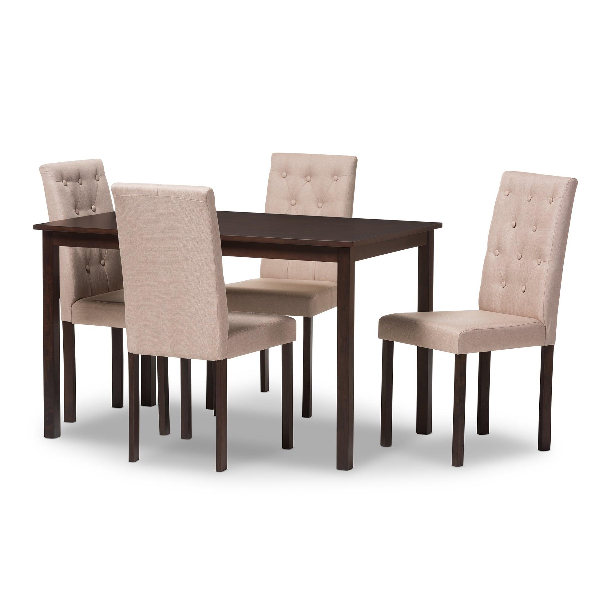 Gardner Modern and Contemporary 5-Piece Finished Fabric Upholstered Dining Set