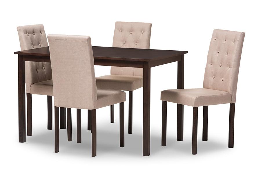 Gardner Modern and Contemporary 5-Piece Finished Fabric Upholstered Dining Set