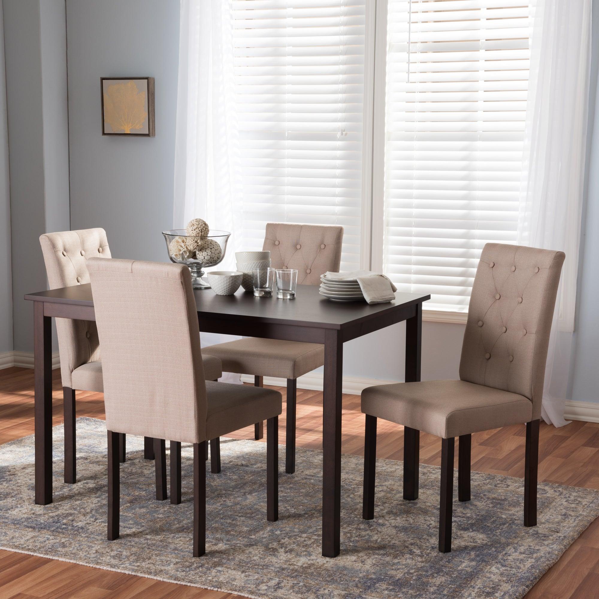 Gardner Modern and Contemporary 5-Piece Finished Fabric Upholstered Dining Set