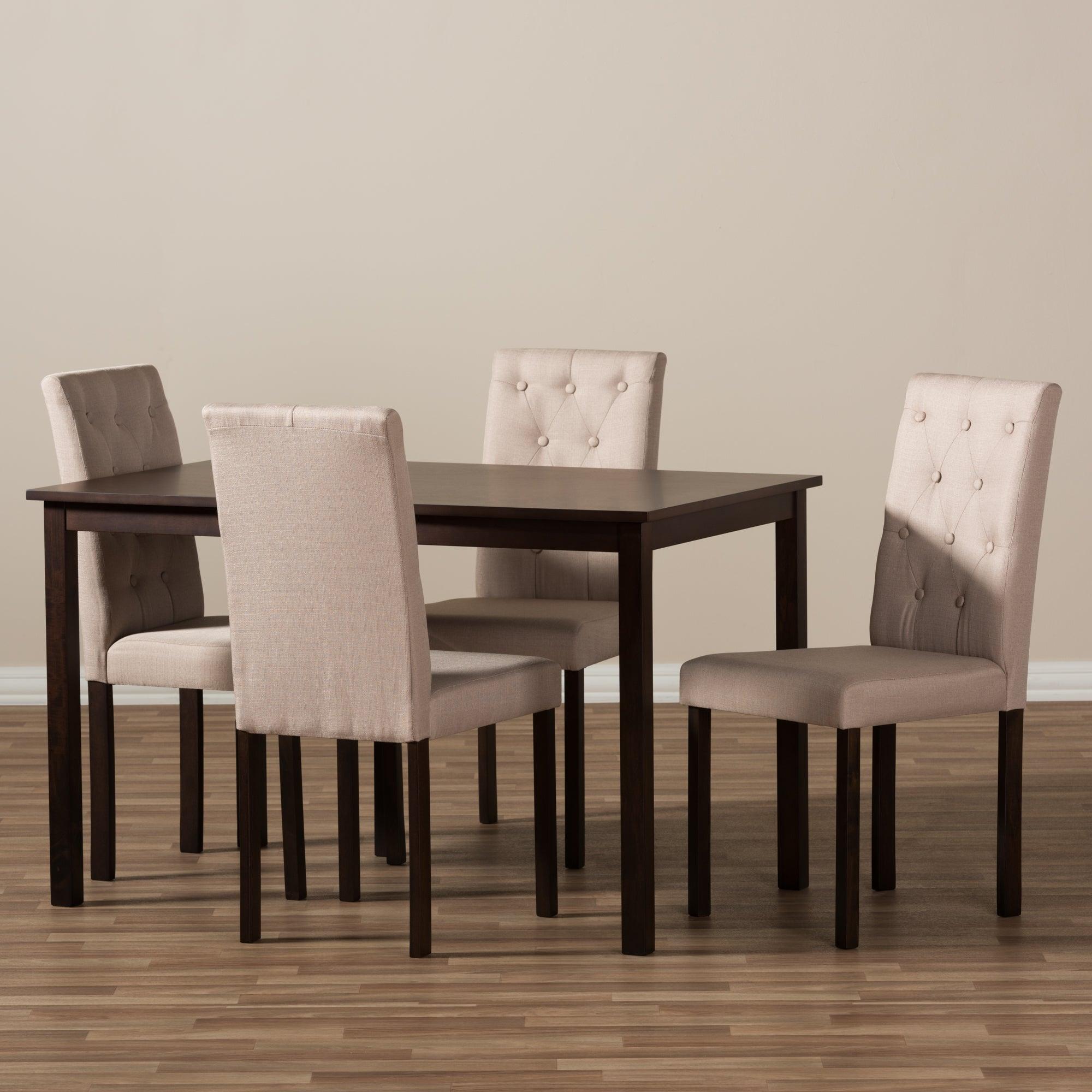 Gardner Modern and Contemporary 5-Piece Finished Fabric Upholstered Dining Set