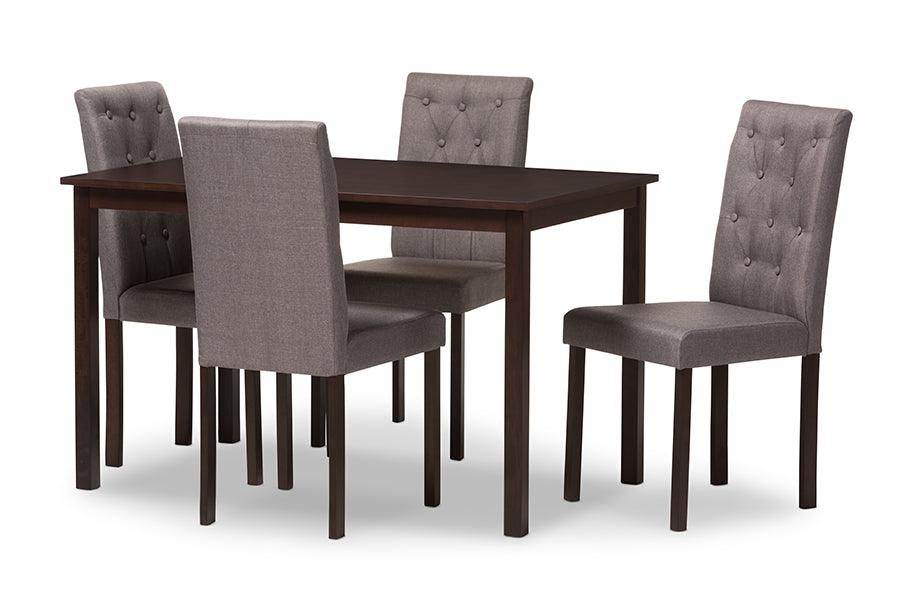 Gardner Modern and Contemporary 5-Piece Finished Fabric Upholstered Dining Set