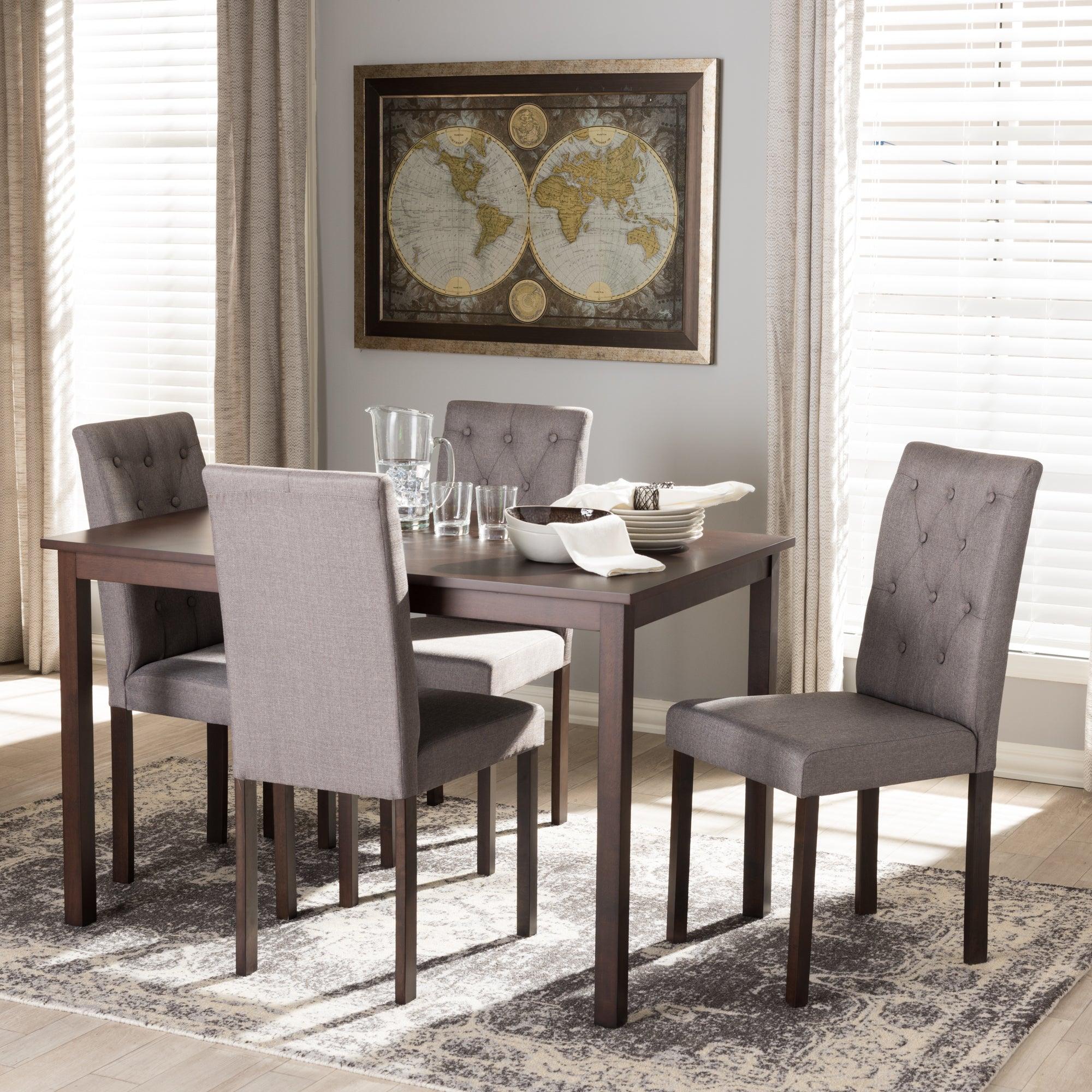 Gardner Modern and Contemporary 5-Piece Finished Fabric Upholstered Dining Set