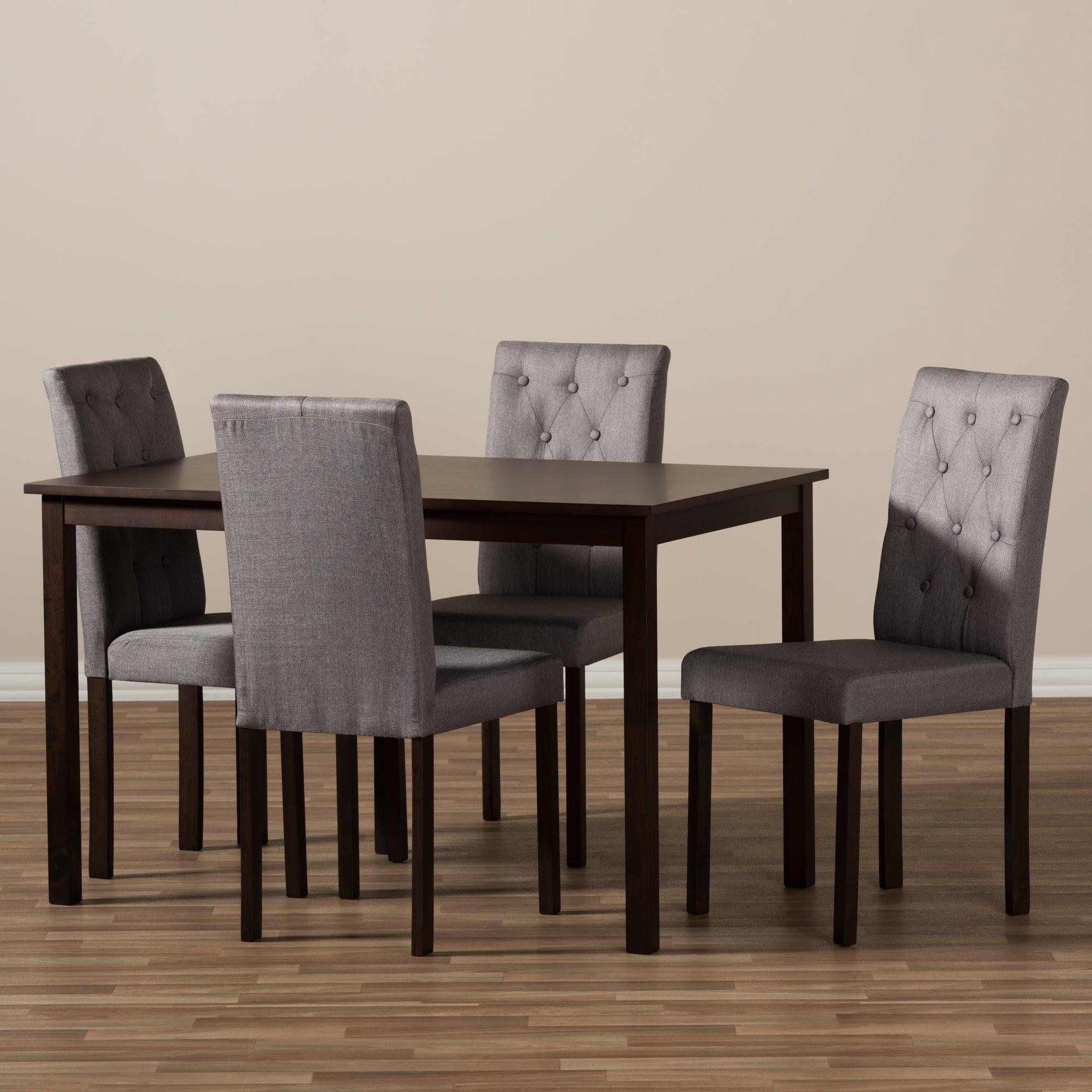 Gardner Modern and Contemporary 5-Piece Finished Fabric Upholstered Dining Set