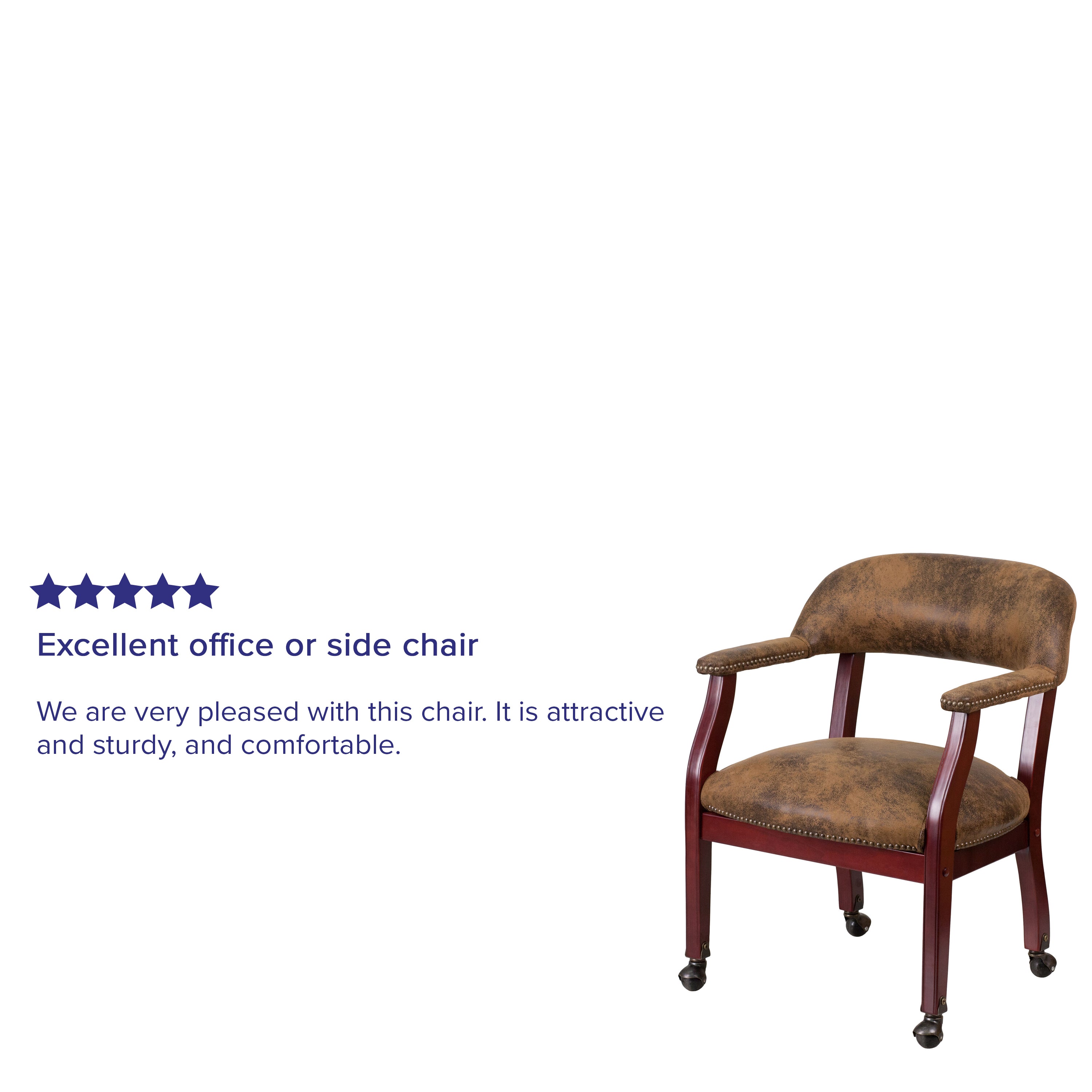 Conference Chair with Accent Nail Trim and Casters