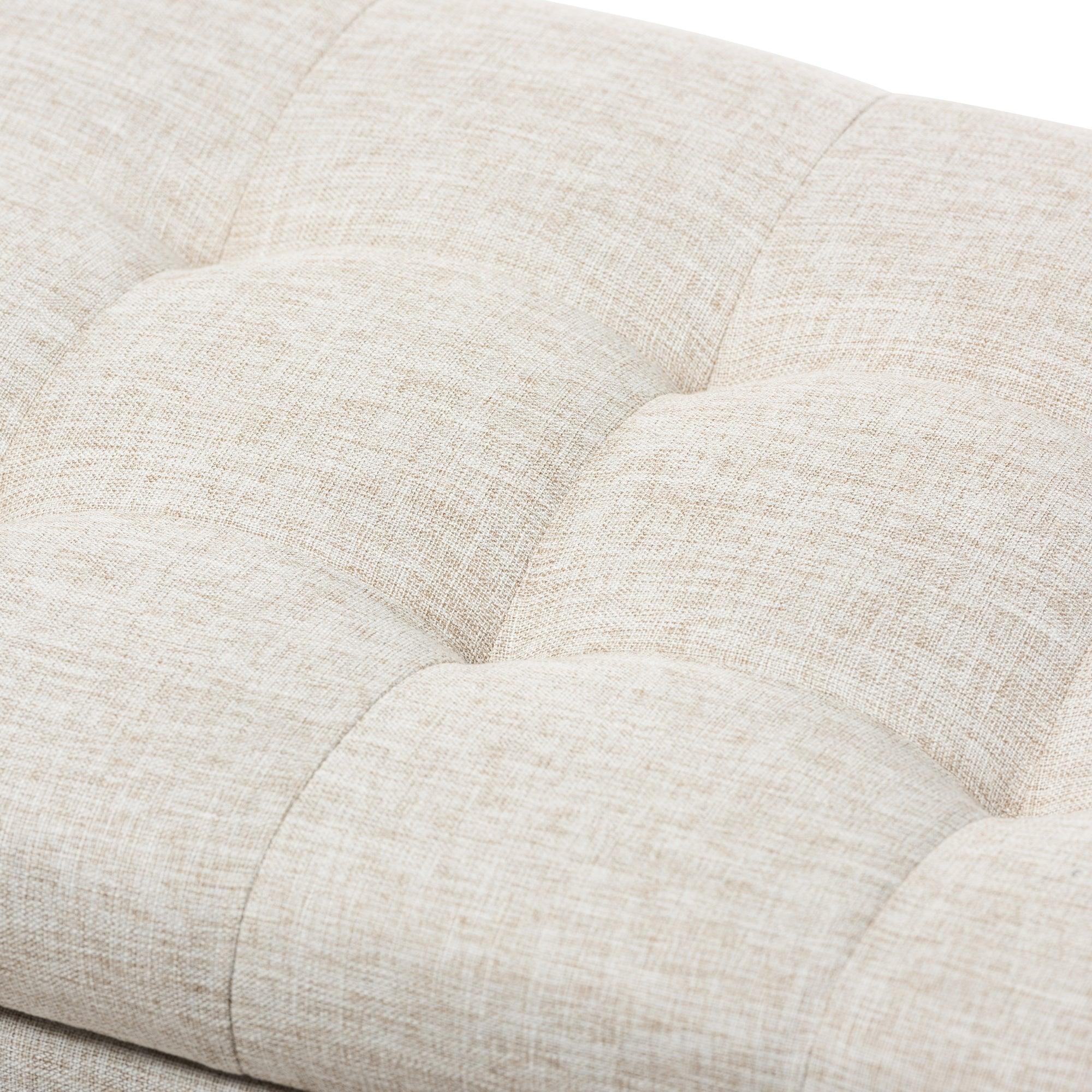 RoaNoke Modern and Contemporary Fabric Upholstered Grid-Tufting Storage Ottoman