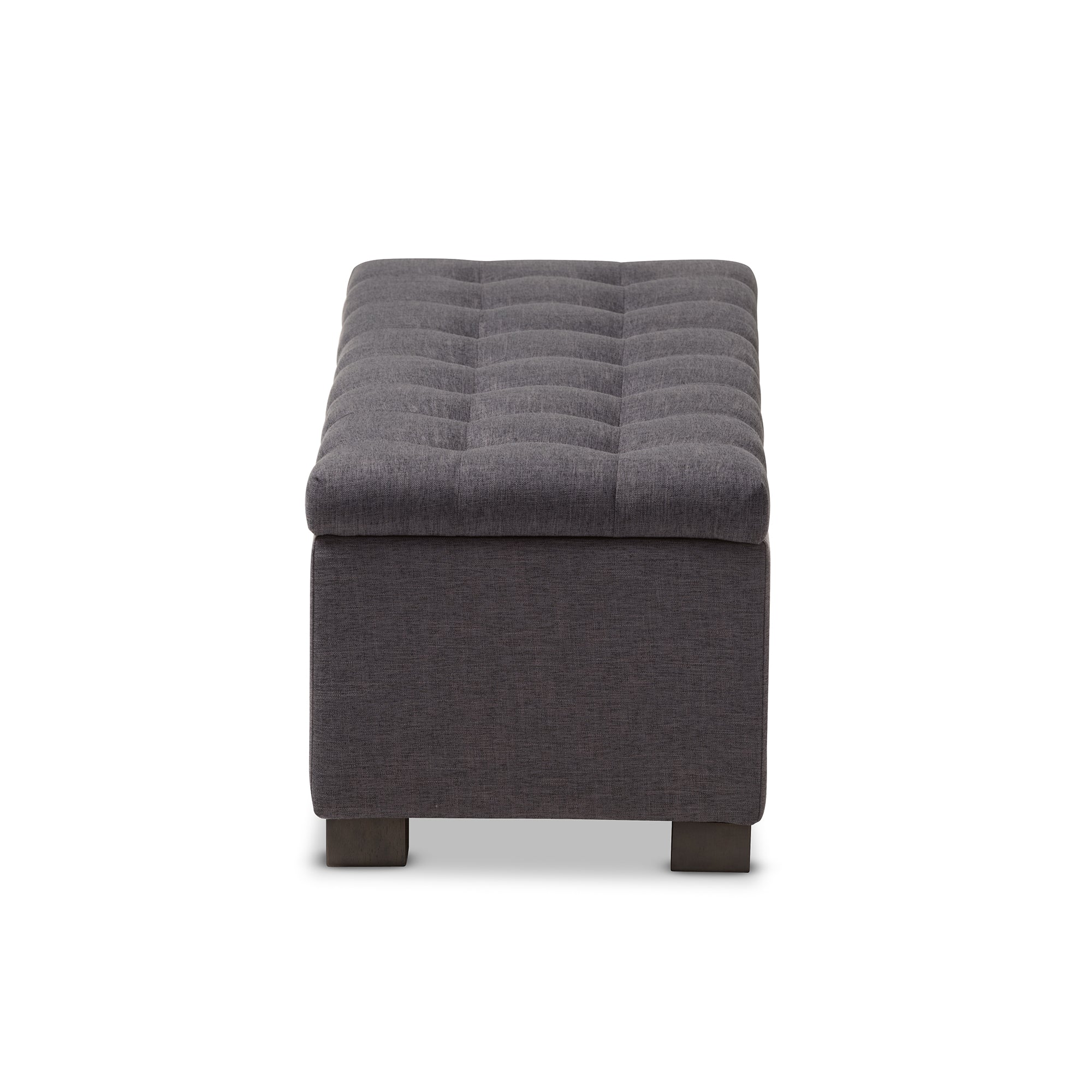 RoaNoke Modern and Contemporary Fabric Upholstered Grid-Tufting Storage Ottoman