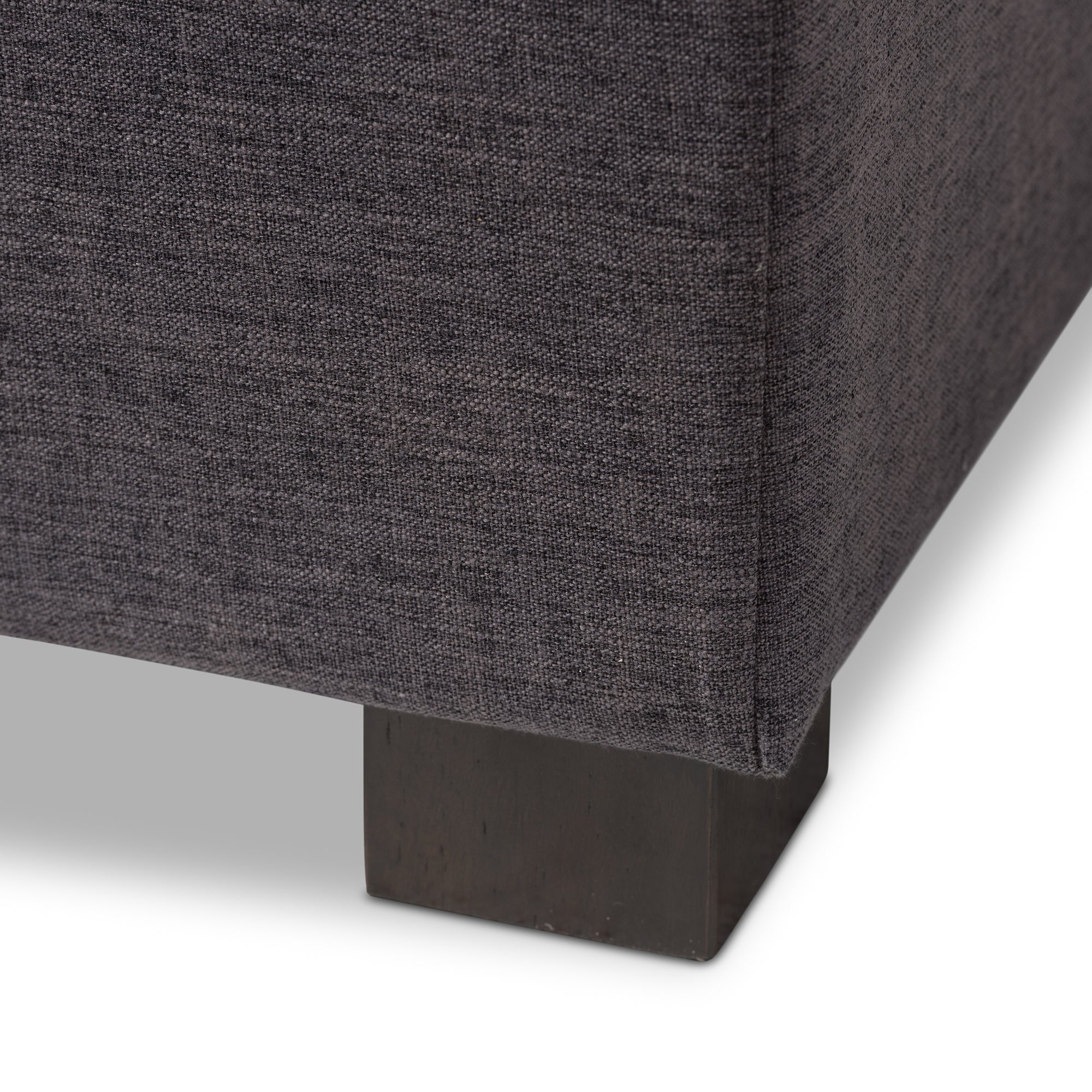 RoaNoke Modern and Contemporary Fabric Upholstered Grid-Tufting Storage Ottoman