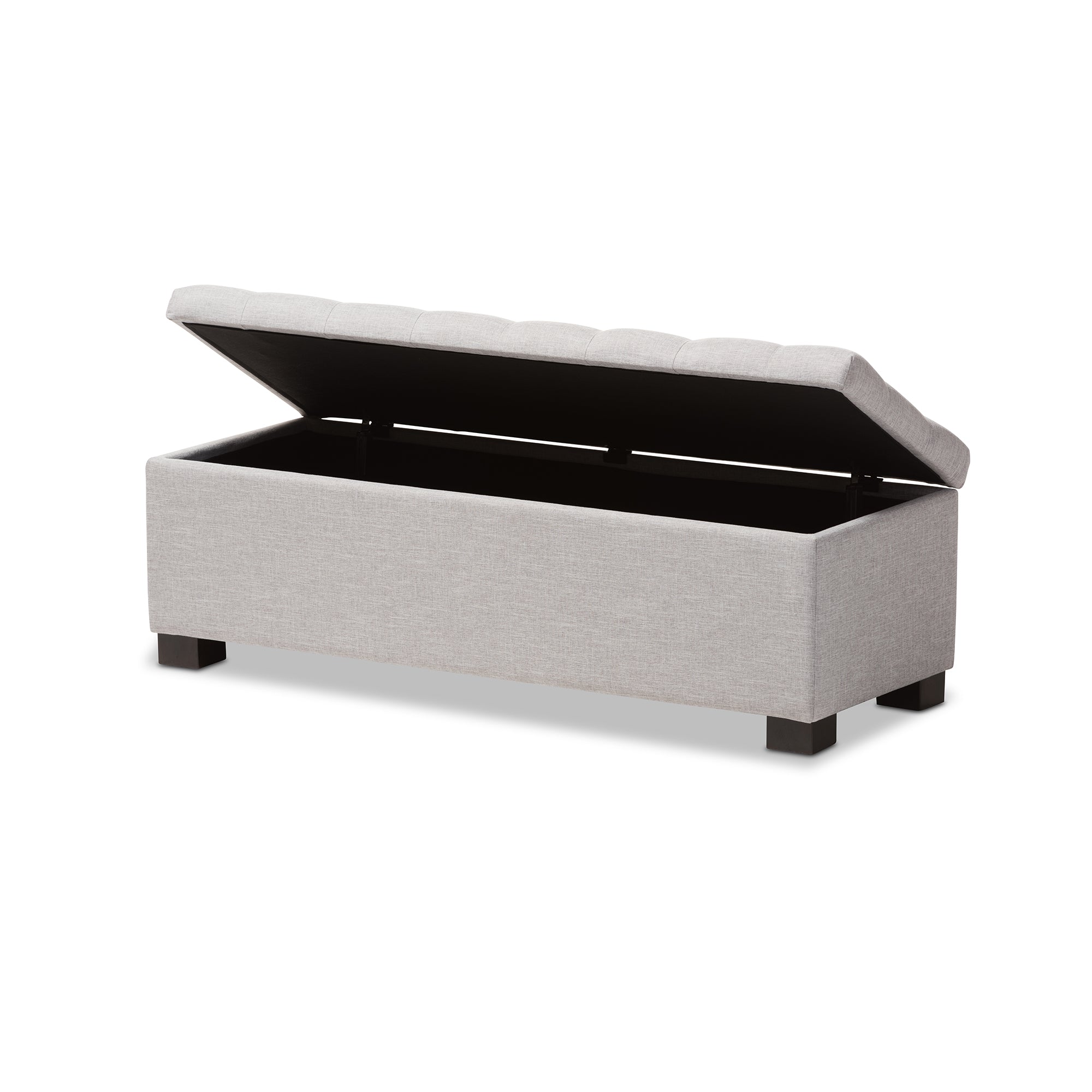 RoaNoke Modern and Contemporary Fabric Upholstered Grid-Tufting Storage Ottoman