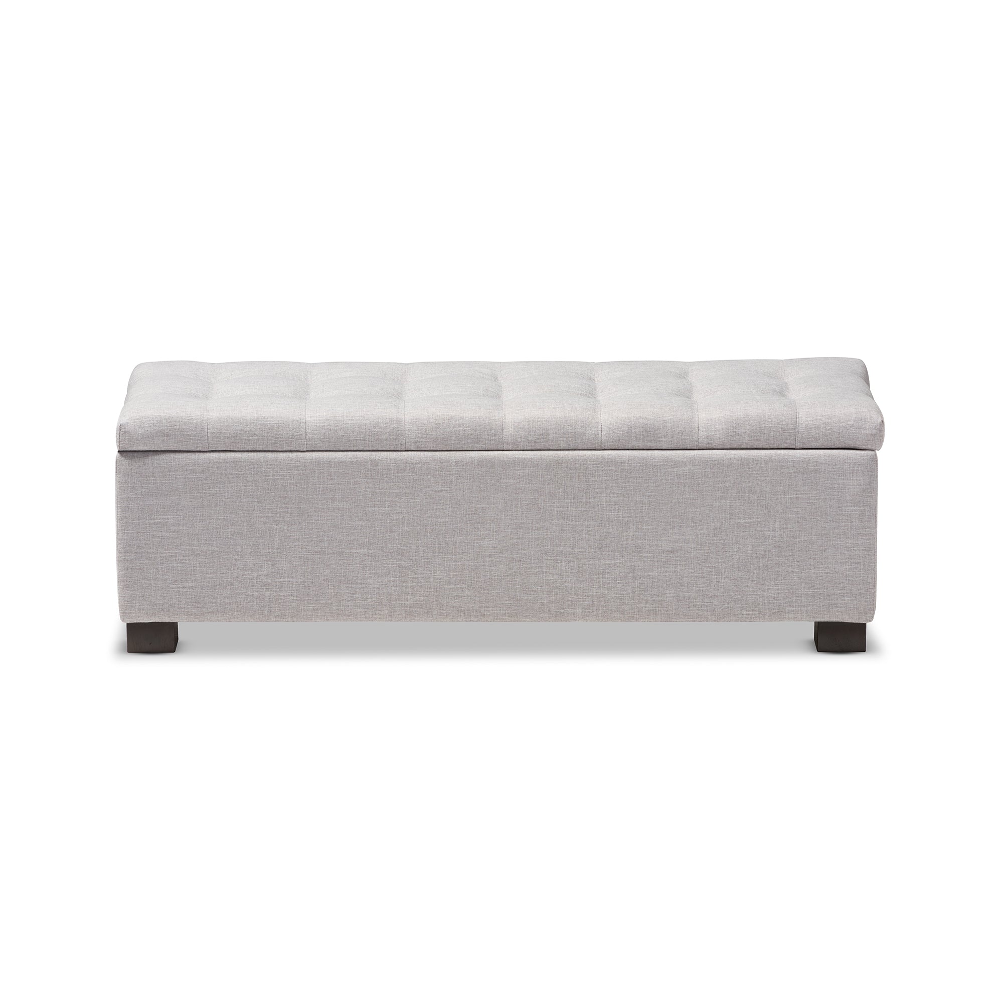 RoaNoke Modern and Contemporary Fabric Upholstered Grid-Tufting Storage Ottoman