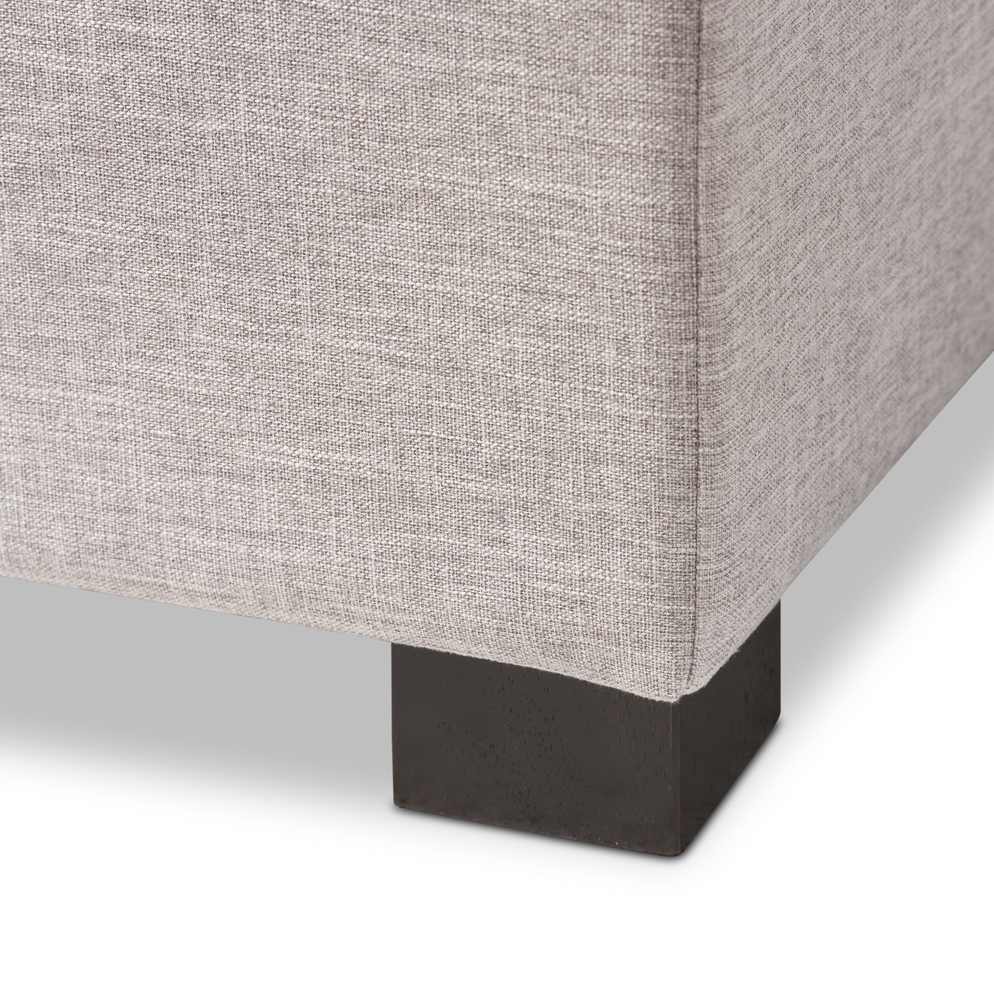 RoaNoke Modern and Contemporary Fabric Upholstered Grid-Tufting Storage Ottoman