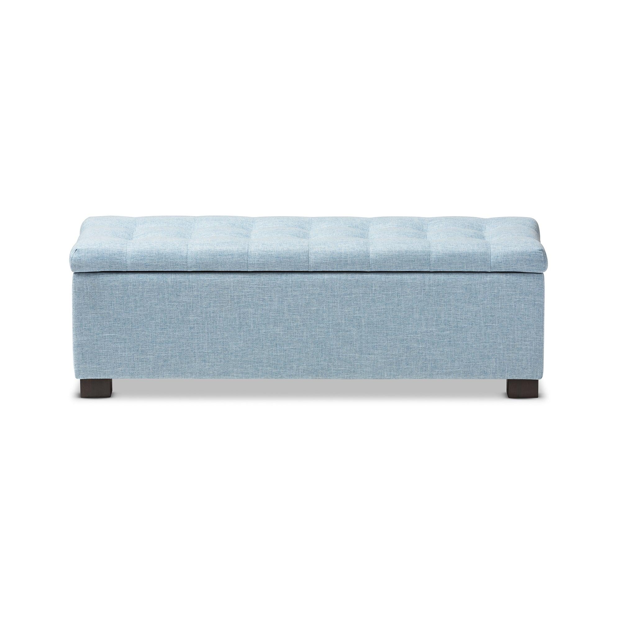 RoaNoke Modern and Contemporary Fabric Upholstered Grid-Tufting Storage Ottoman