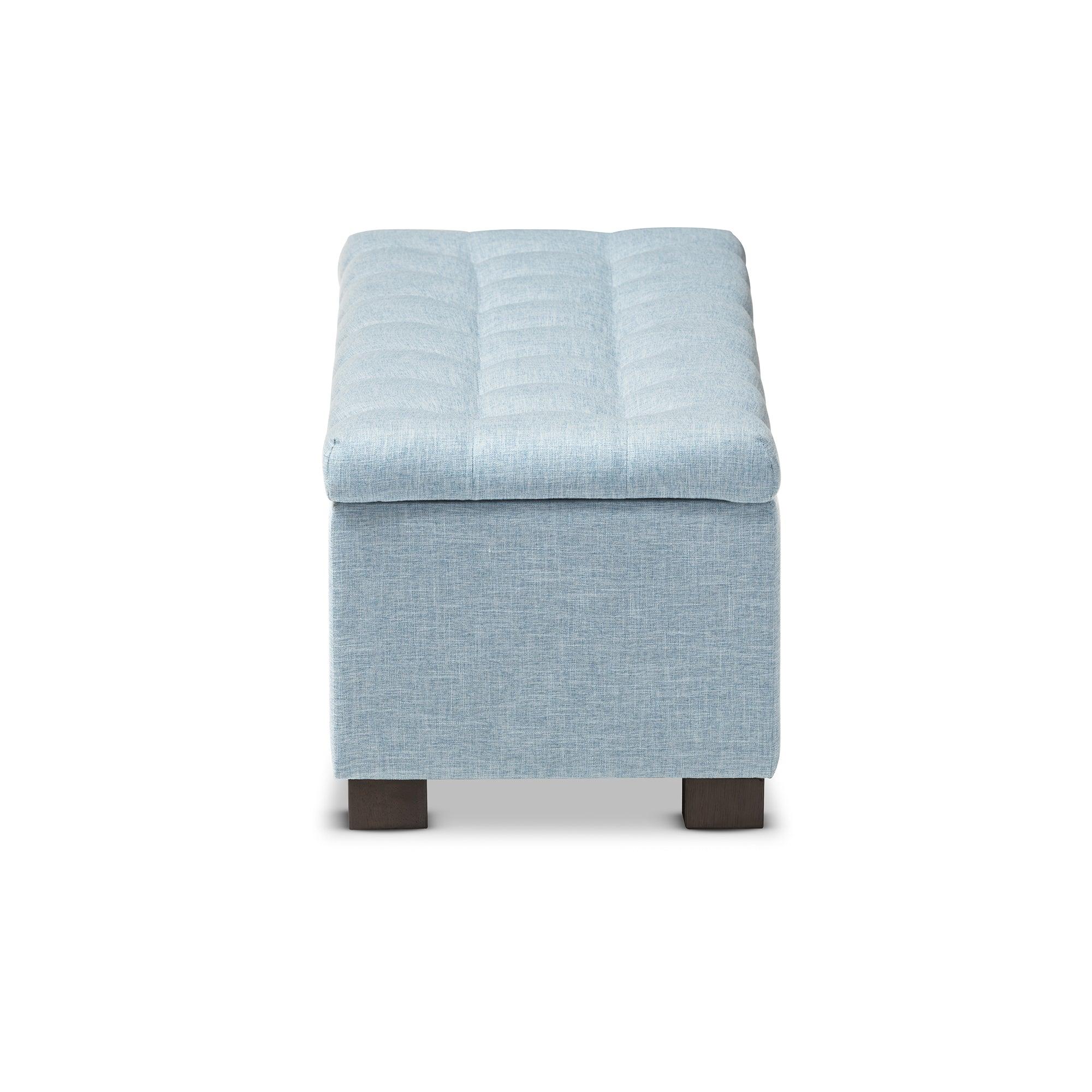RoaNoke Modern and Contemporary Fabric Upholstered Grid-Tufting Storage Ottoman