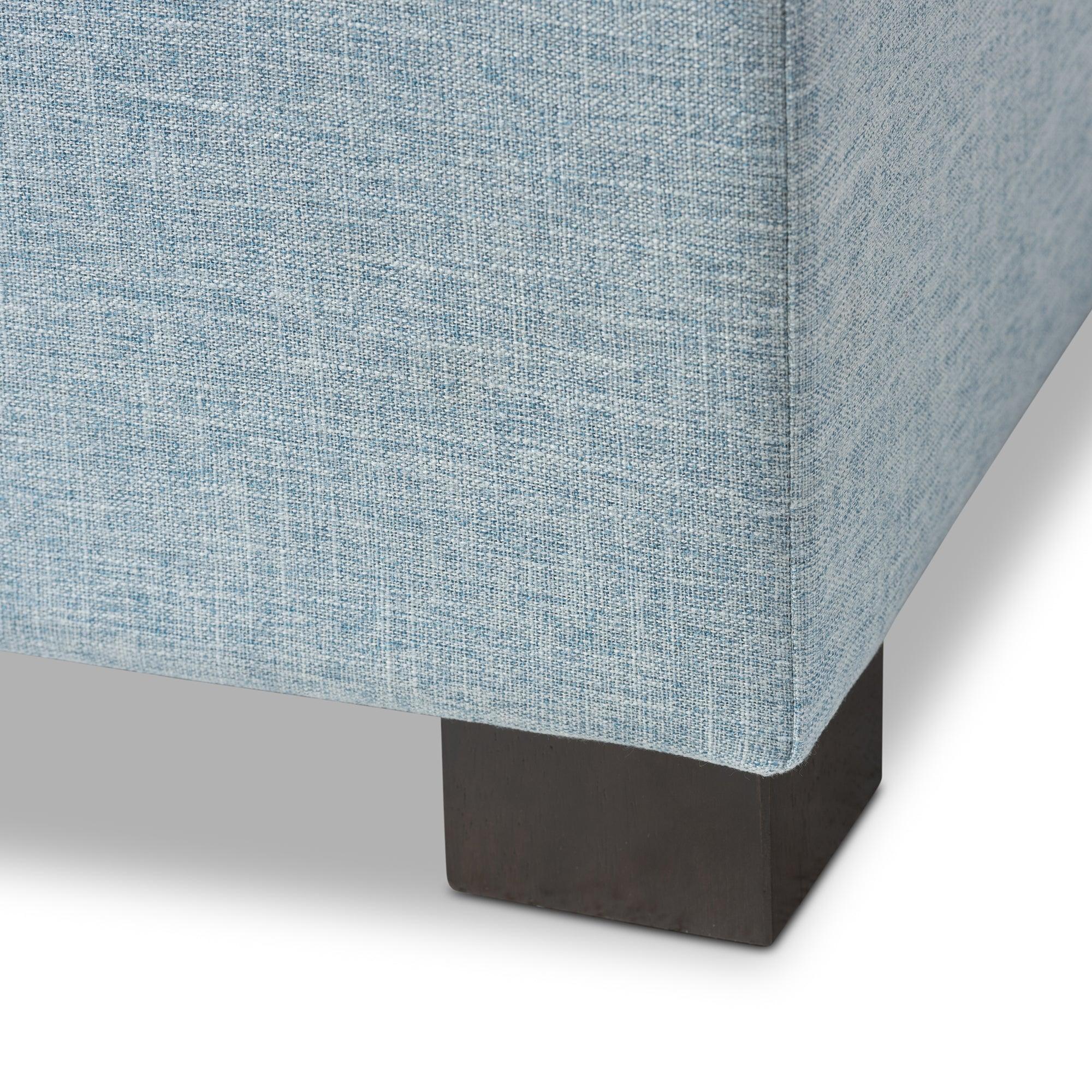 RoaNoke Modern and Contemporary Fabric Upholstered Grid-Tufting Storage Ottoman