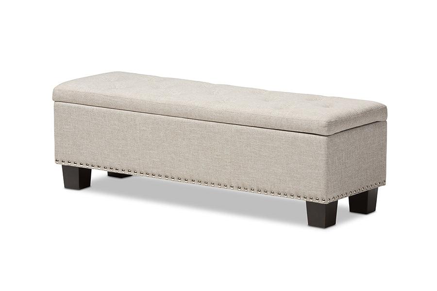 Hannah Modern and Contemporary Fabric Upholstered Button-Tufting Storage Ottoman