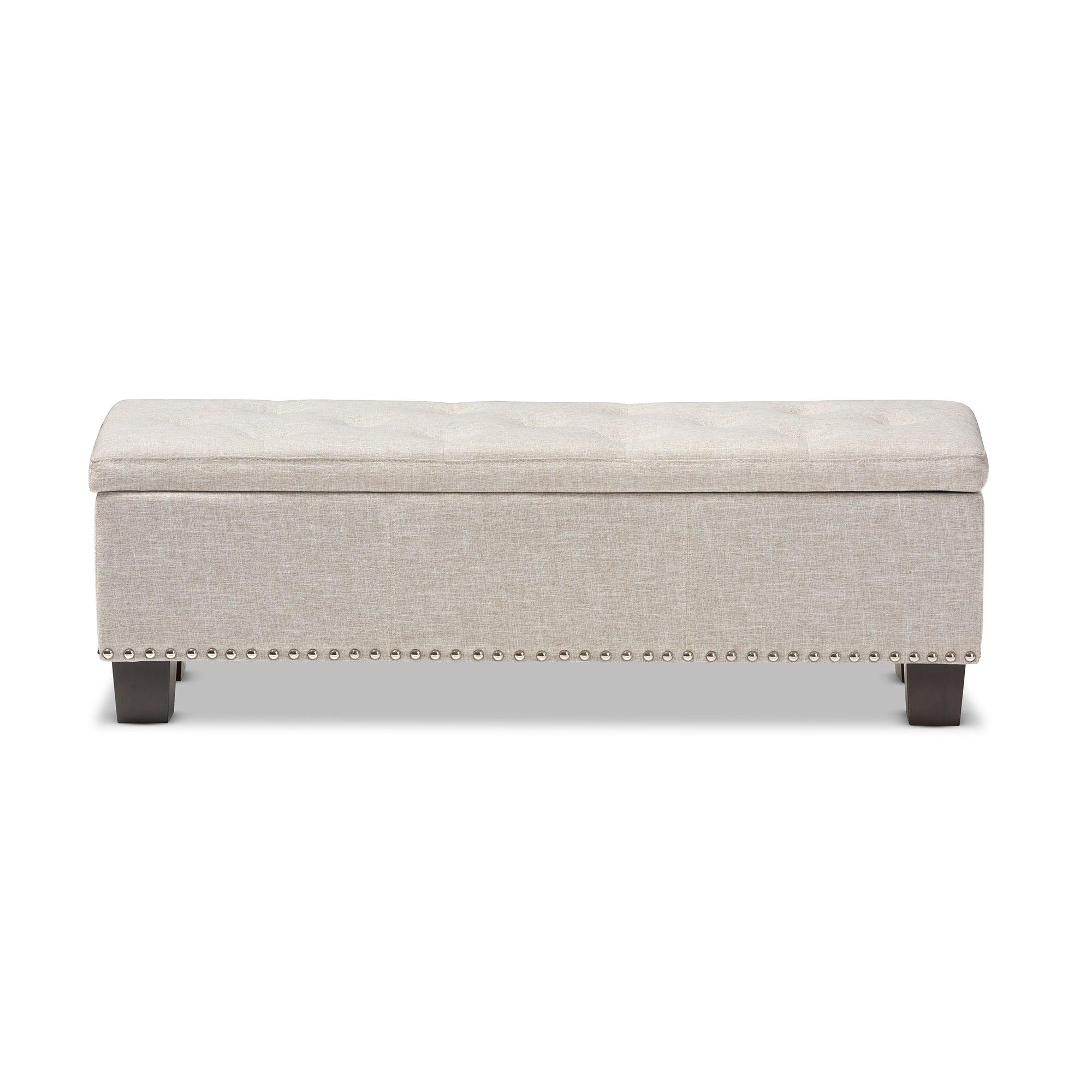 Hannah Modern and Contemporary Fabric Upholstered Button-Tufting Storage Ottoman