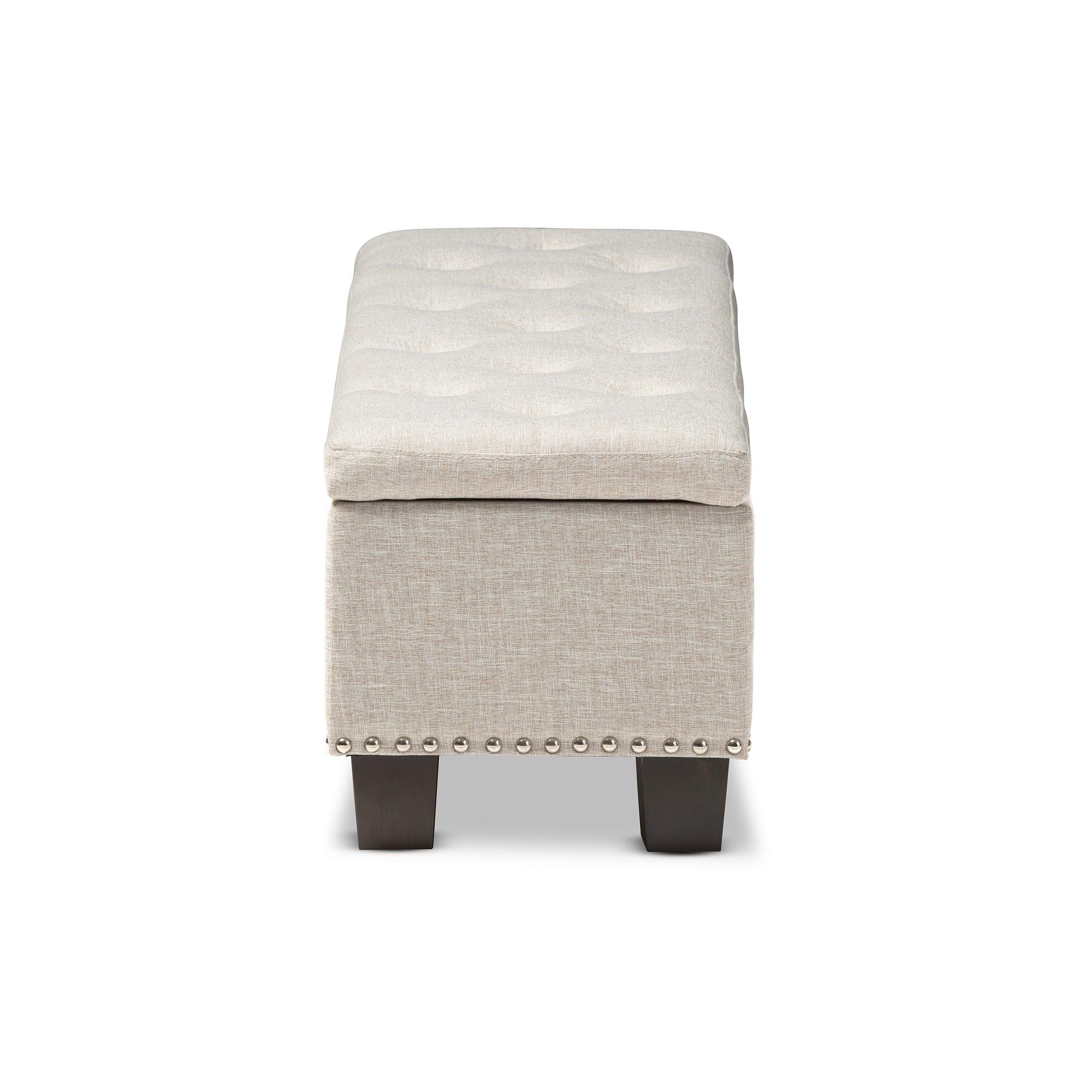 Hannah Modern and Contemporary Fabric Upholstered Button-Tufting Storage Ottoman