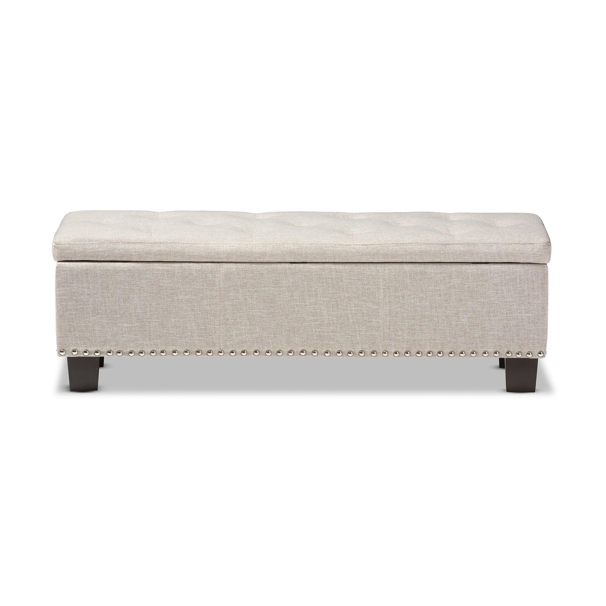 Hannah Modern and Contemporary Fabric Upholstered Button-Tufting Storage Ottoman