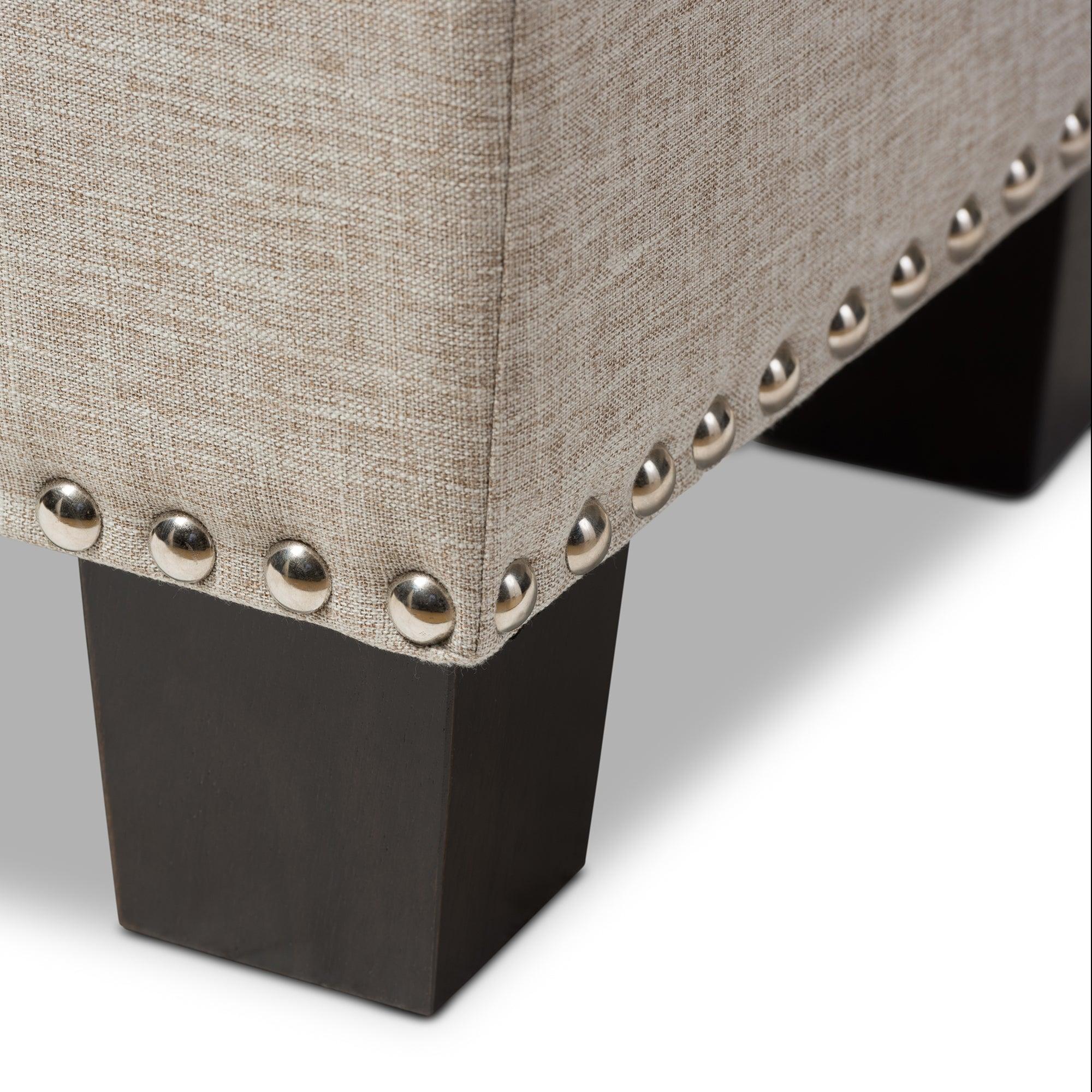 Hannah Modern and Contemporary Fabric Upholstered Button-Tufting Storage Ottoman