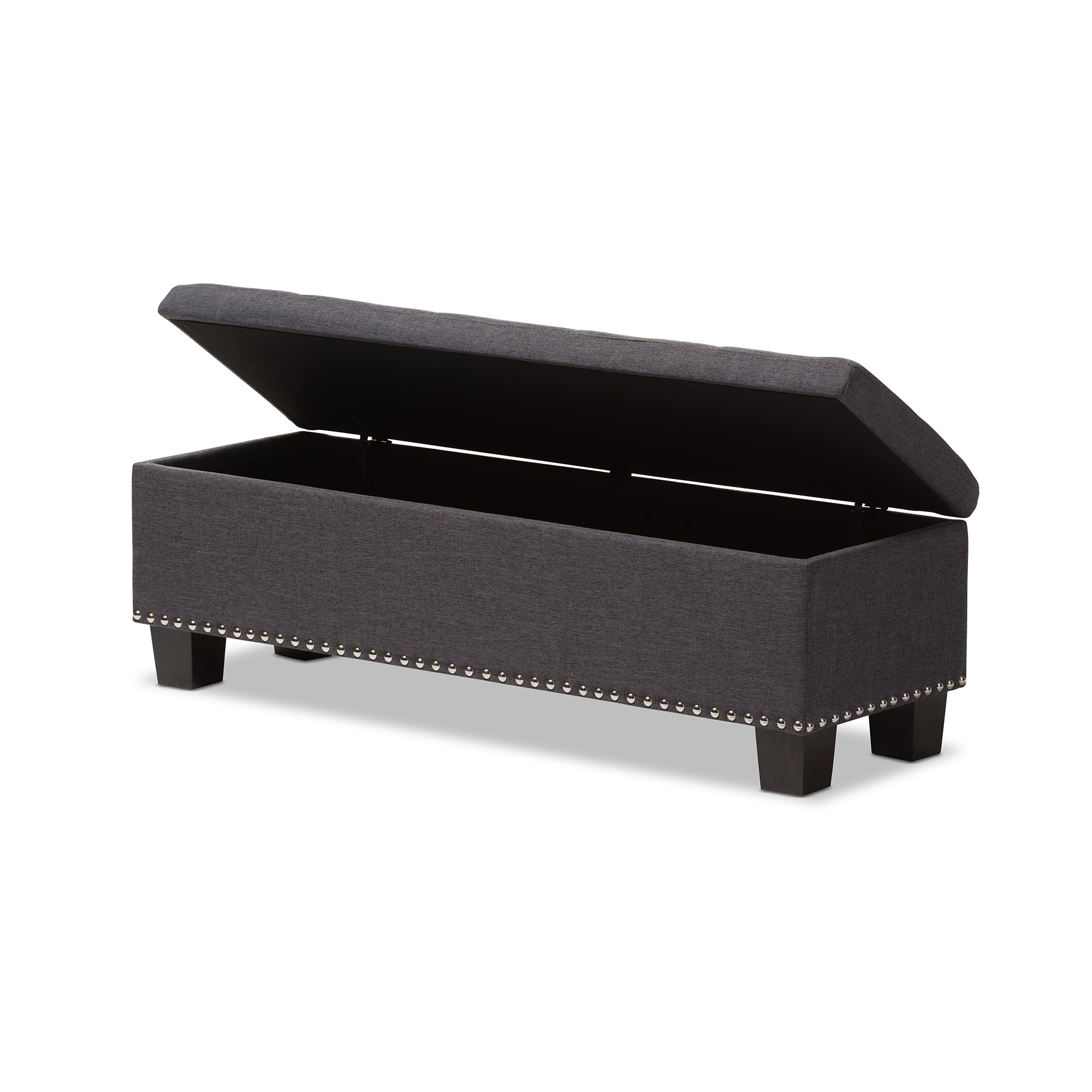Hannah Modern and Contemporary Fabric Upholstered Button-Tufting Storage Ottoman