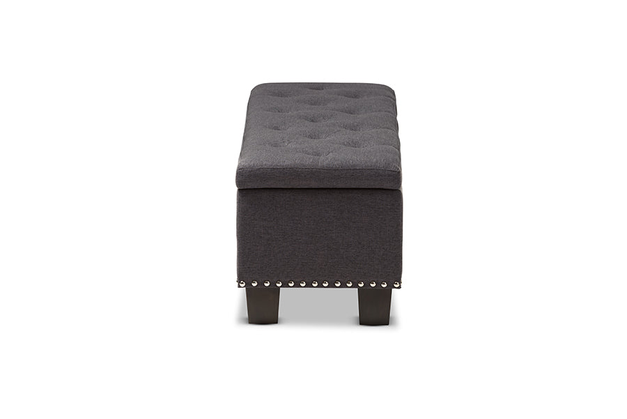 Hannah Modern and Contemporary Fabric Upholstered Button-Tufting Storage Ottoman