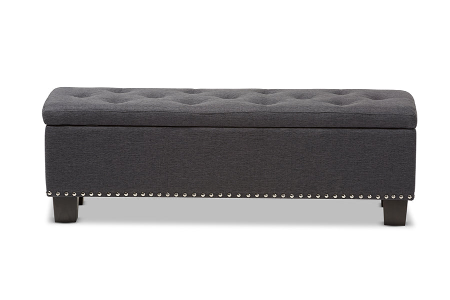 Hannah Modern and Contemporary Fabric Upholstered Button-Tufting Storage Ottoman