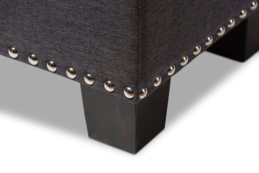 Hannah Modern and Contemporary Fabric Upholstered Button-Tufting Storage Ottoman